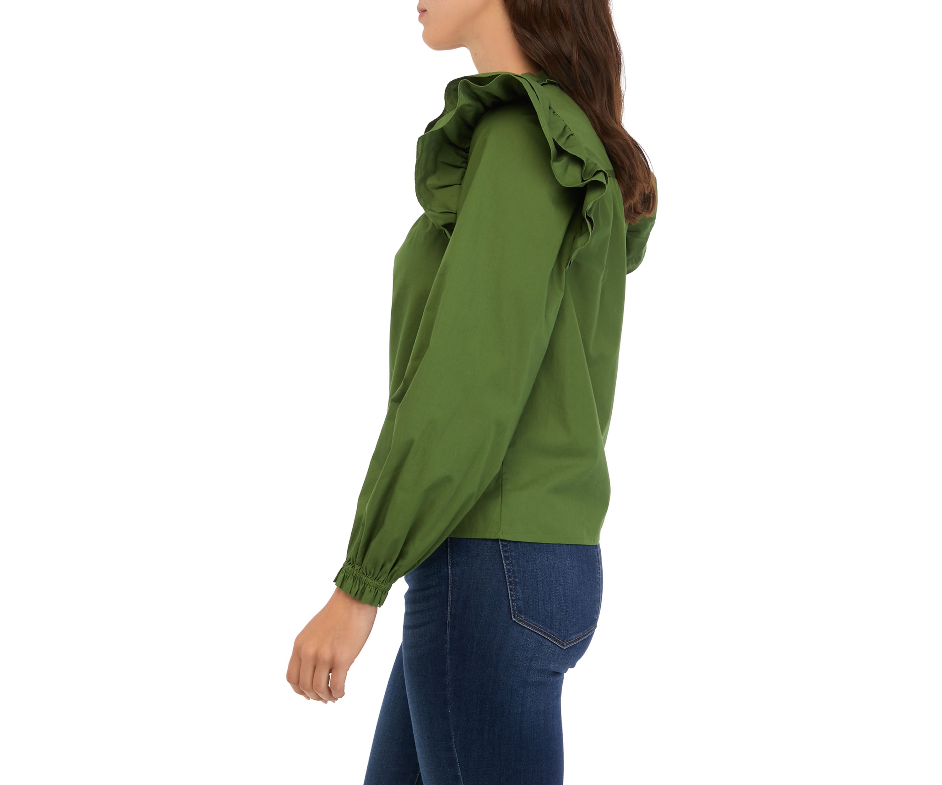 Womens Long Sleeve Ruffle Top
