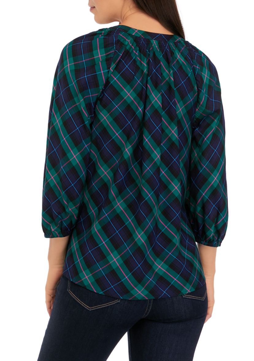 Womens 3/4 Sleeve Peasant Top