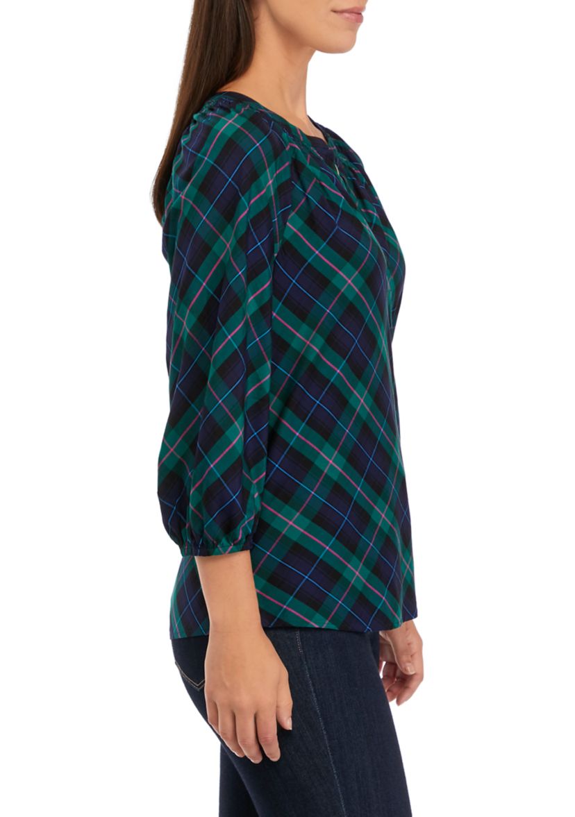 Womens 3/4 Sleeve Peasant Top
