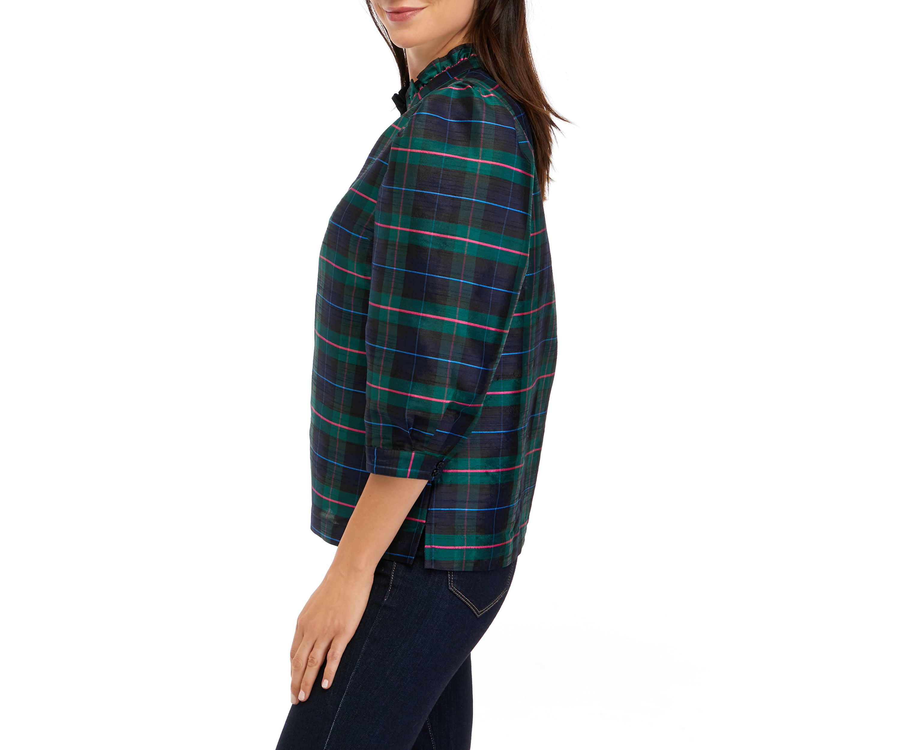 Womens Printed Split Neck Top