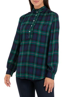 Crown & Ivy Women's Printed Button Down Top