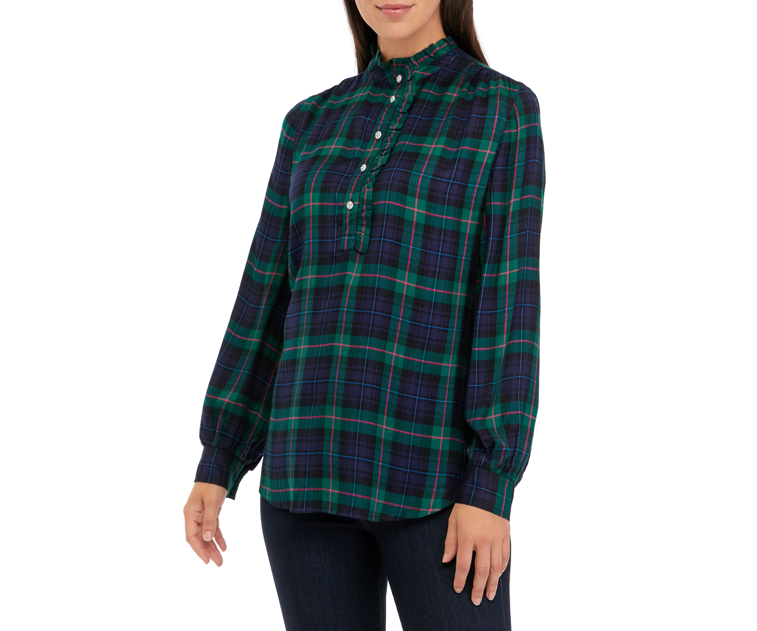 Womens Printed Button Down Top