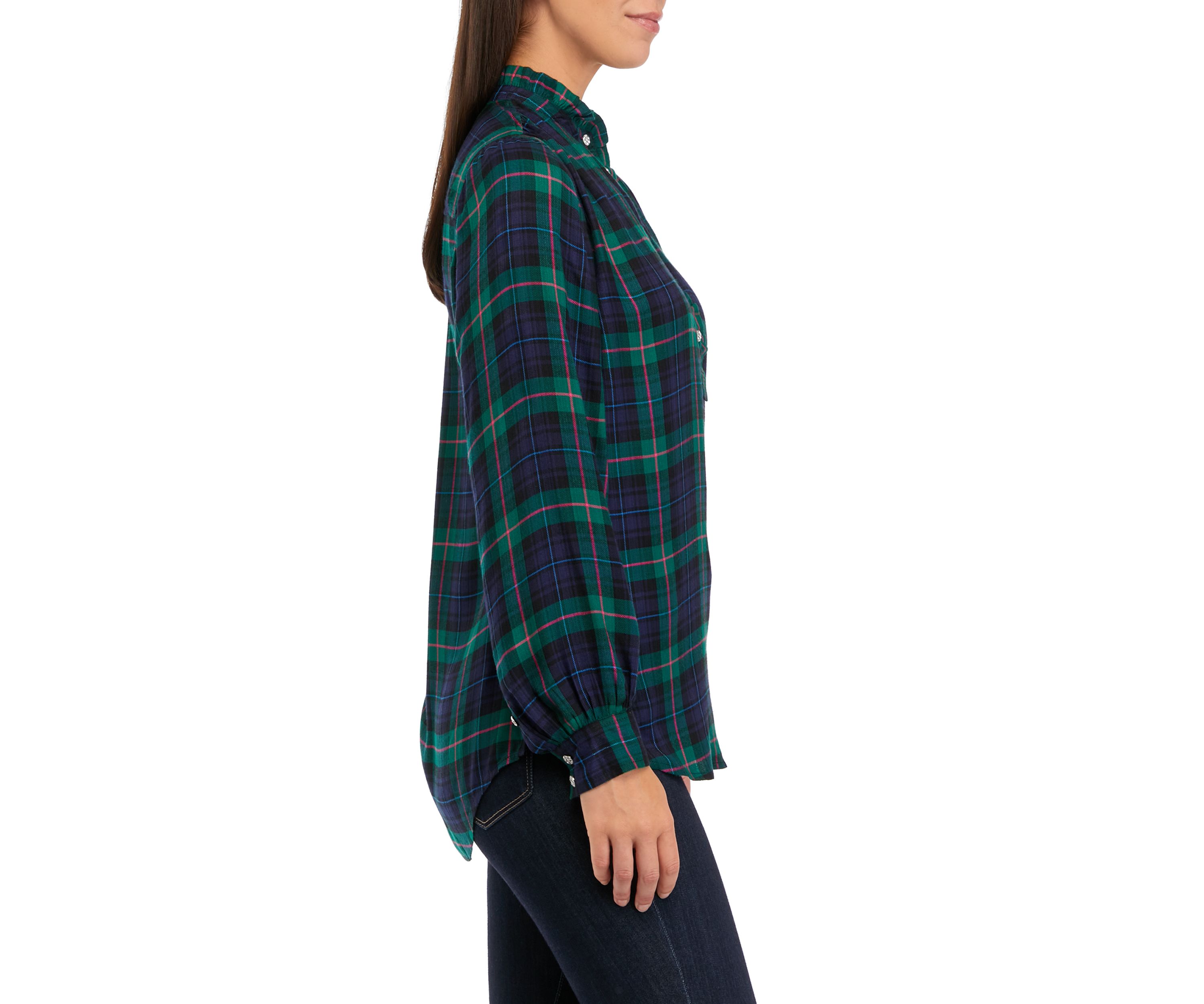 Womens Printed Button Down Top