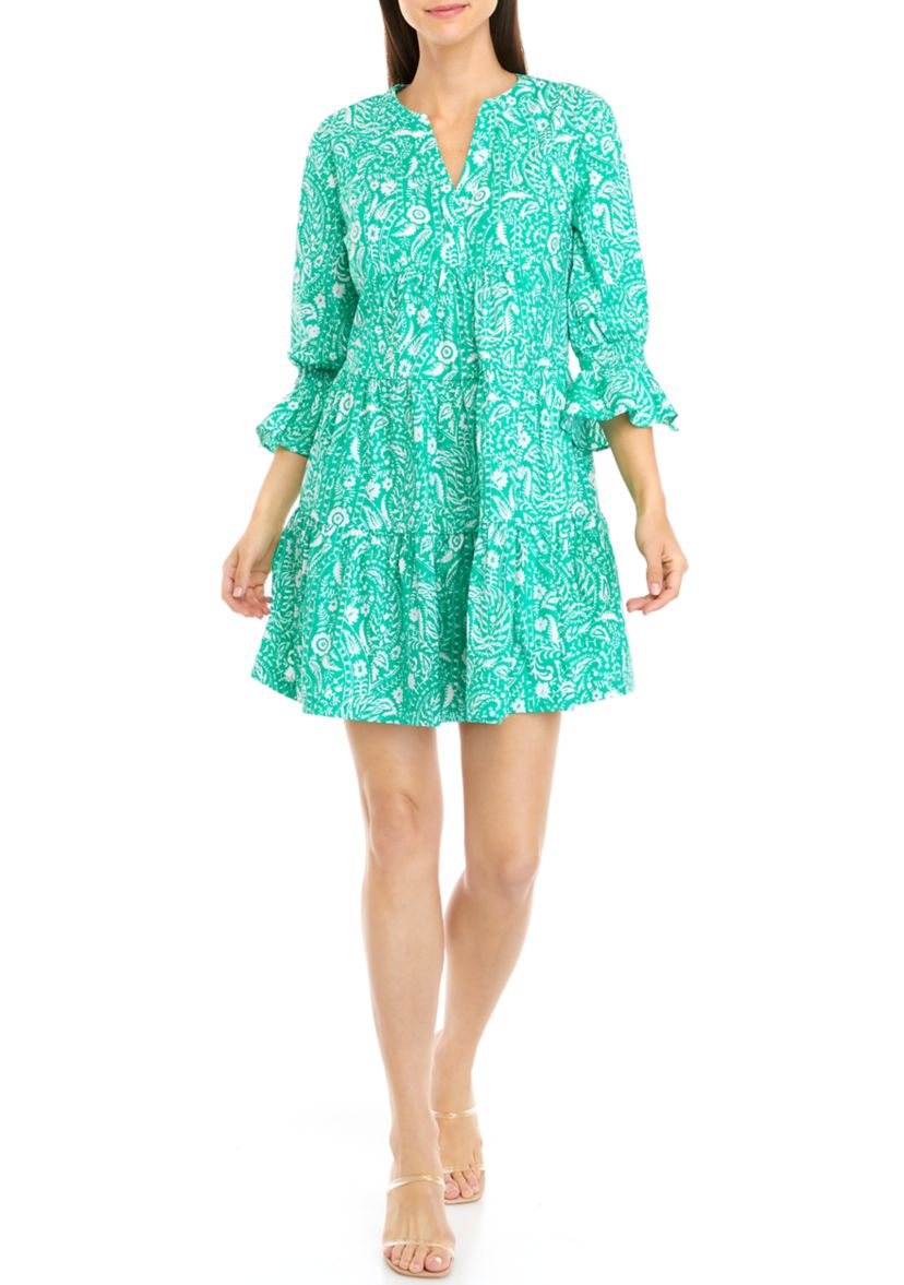 Womens 3/4 Sleeve Swing Dress