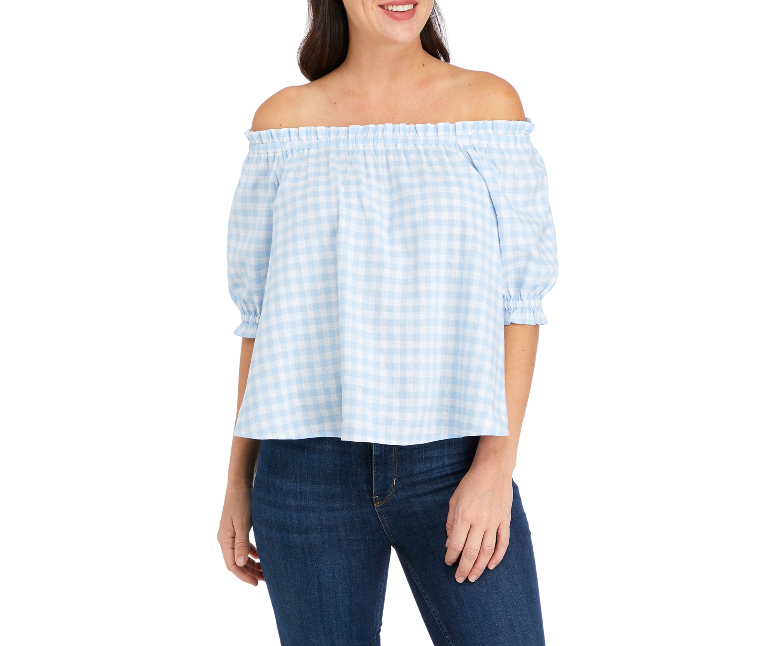 Womens Short Puff Sleeve Top