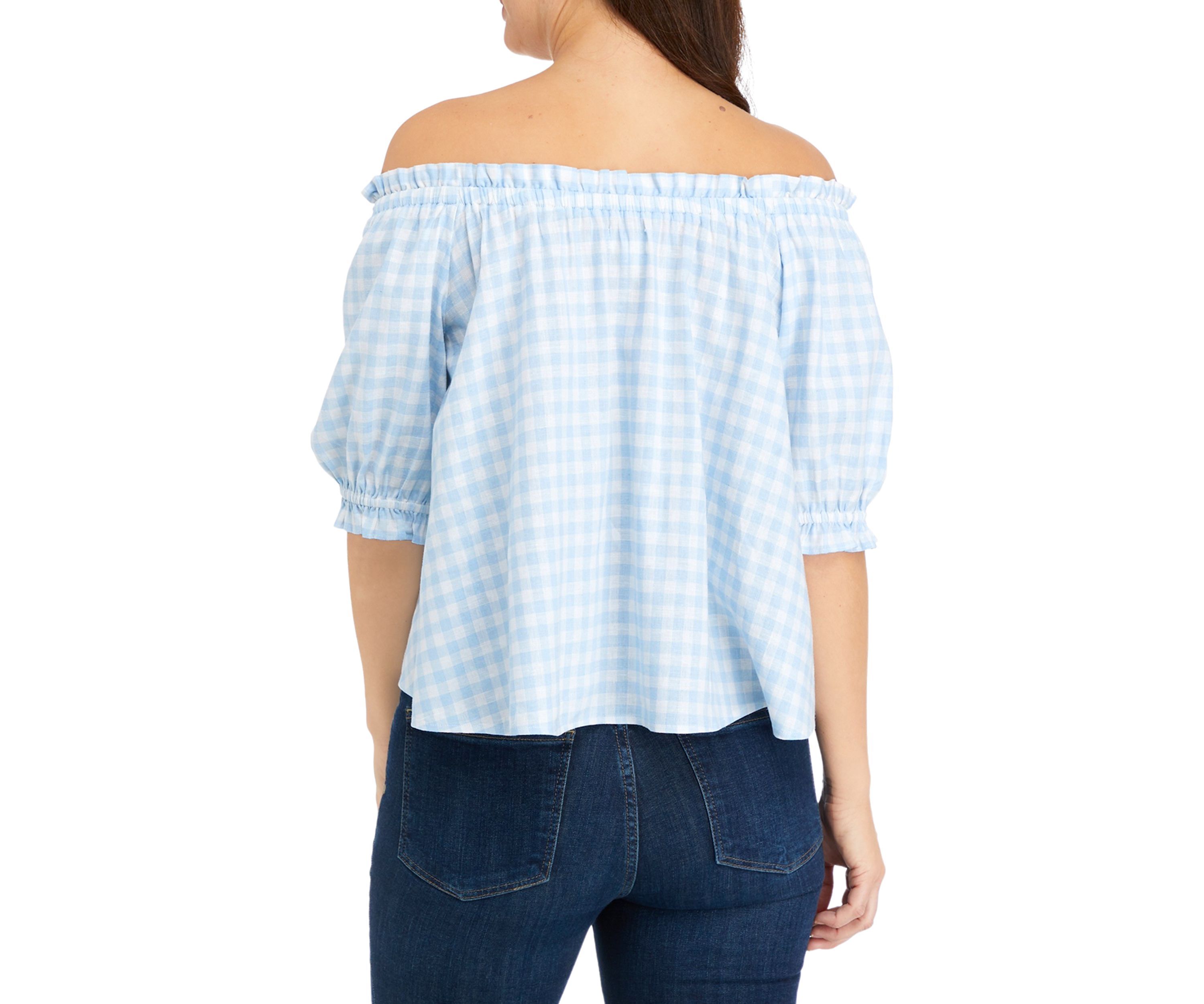 Womens Short Puff Sleeve Top