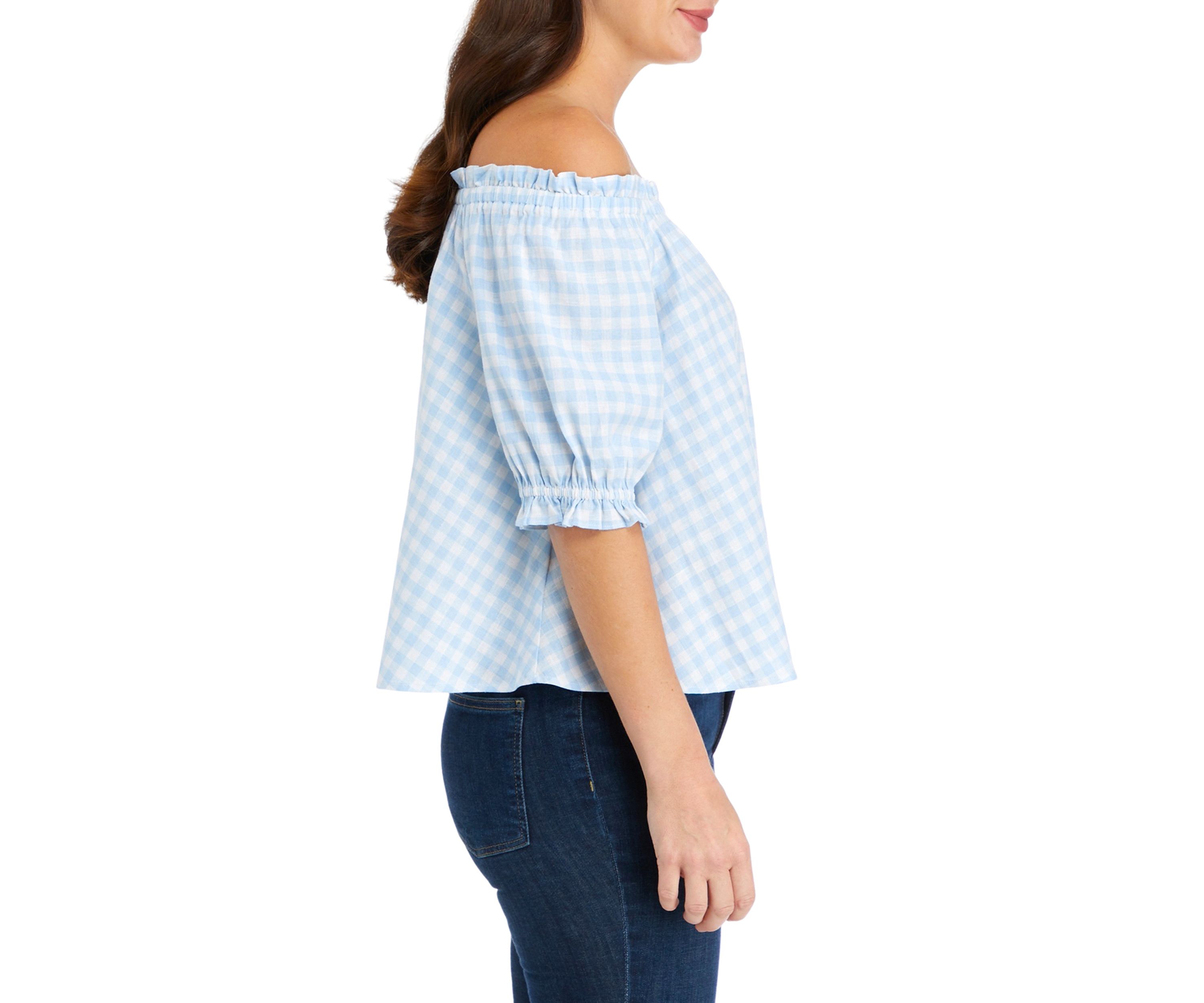 Womens Short Puff Sleeve Top