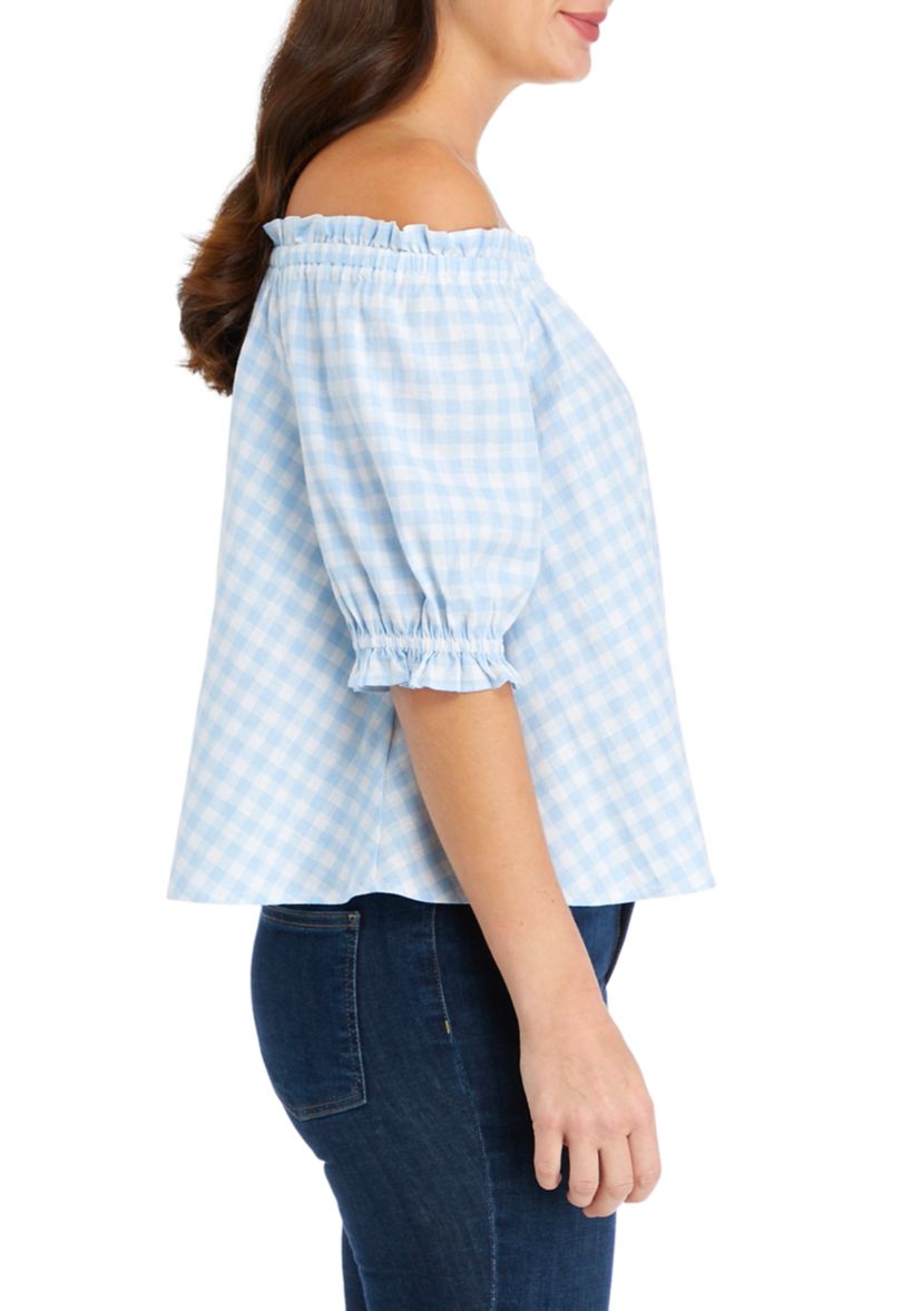 Womens Short Puff Sleeve Top