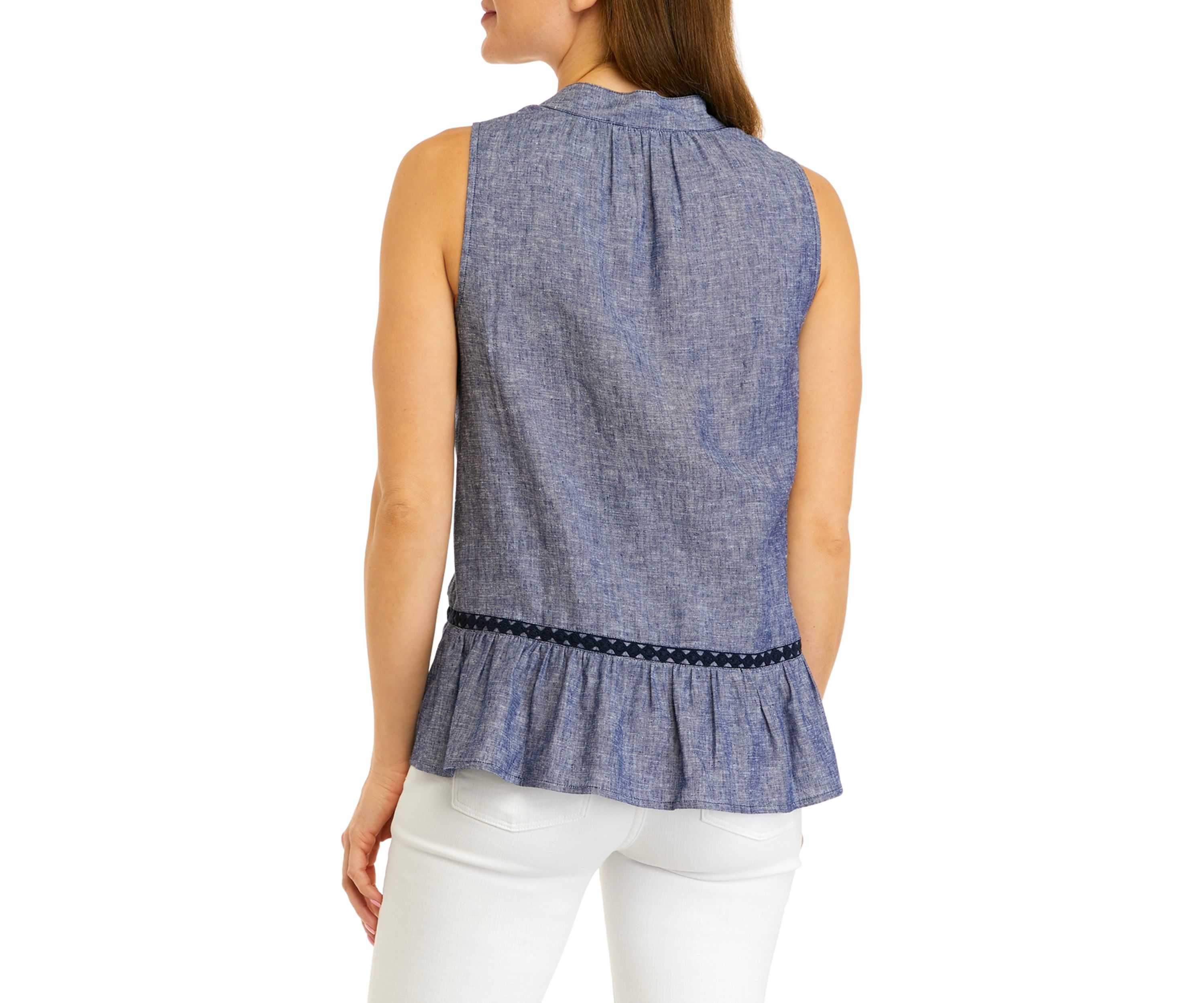 Womens Sleeveless Crochet Tassel Top