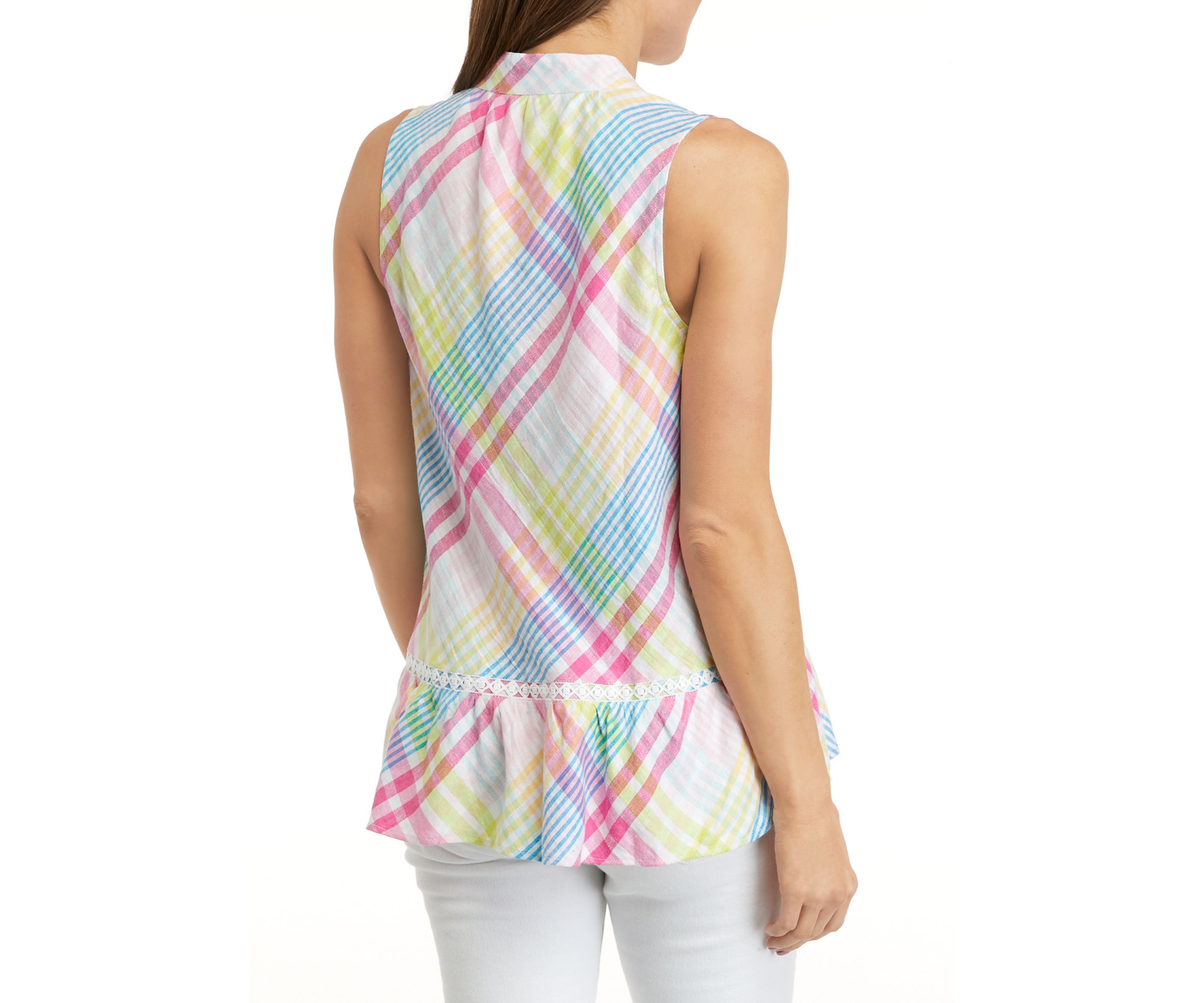 Womens Sleeveless Crochet Peasant Top