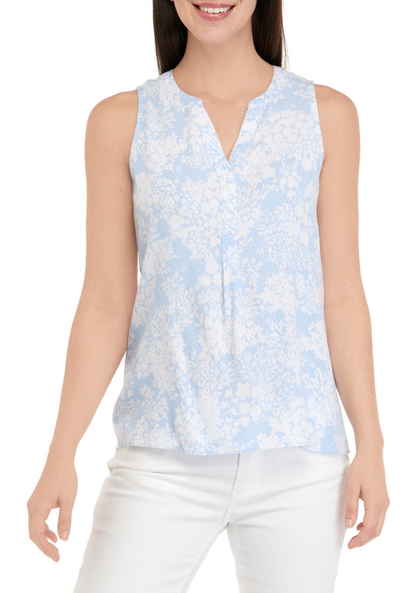 Womens Sleeveless Peasant Top