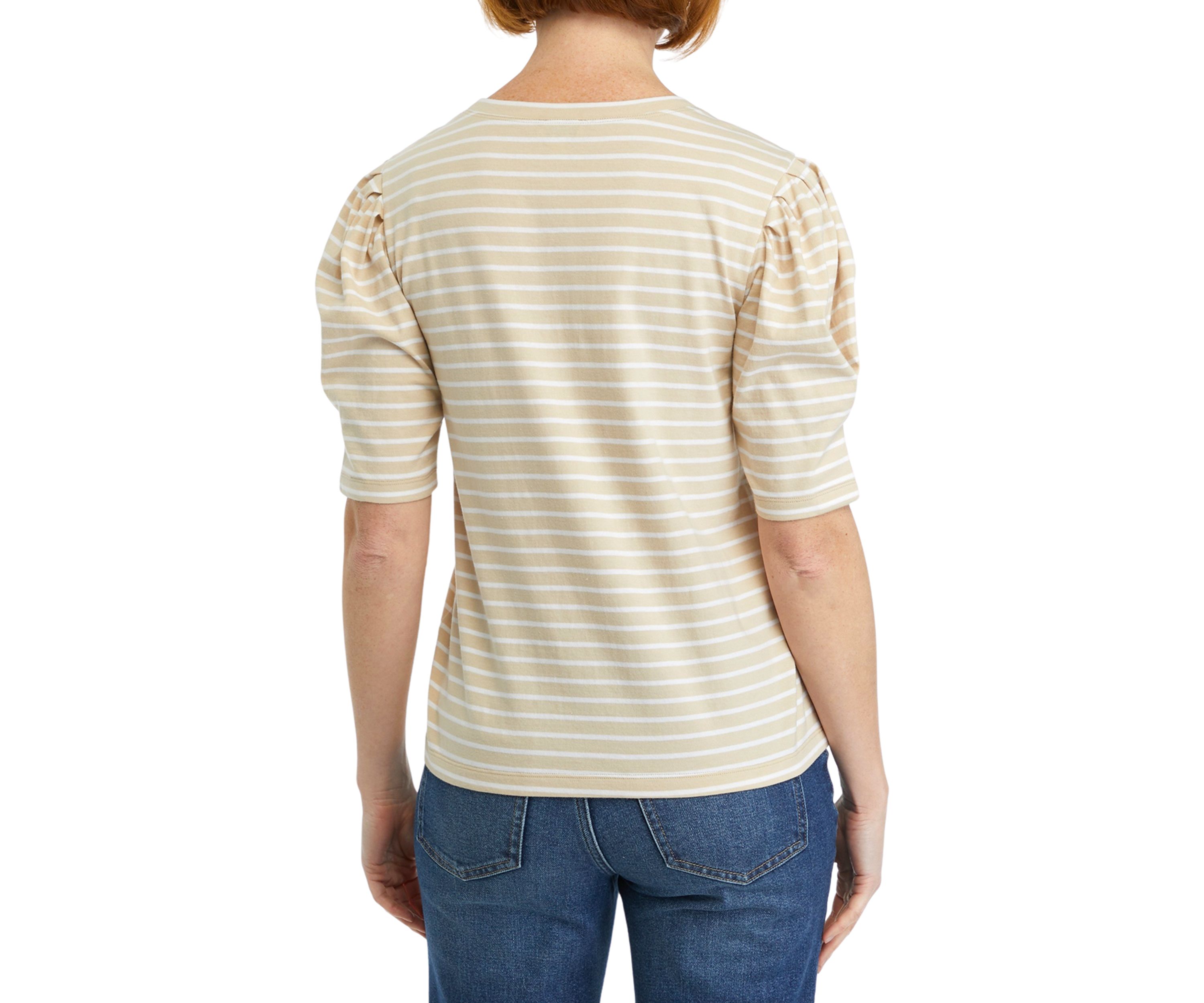 Womens Pleated Striped Top