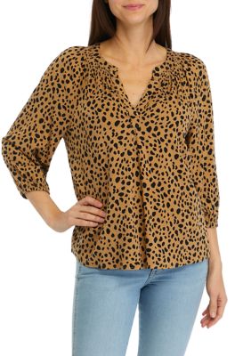 Crown & Ivy Women's Printed Peasant Top