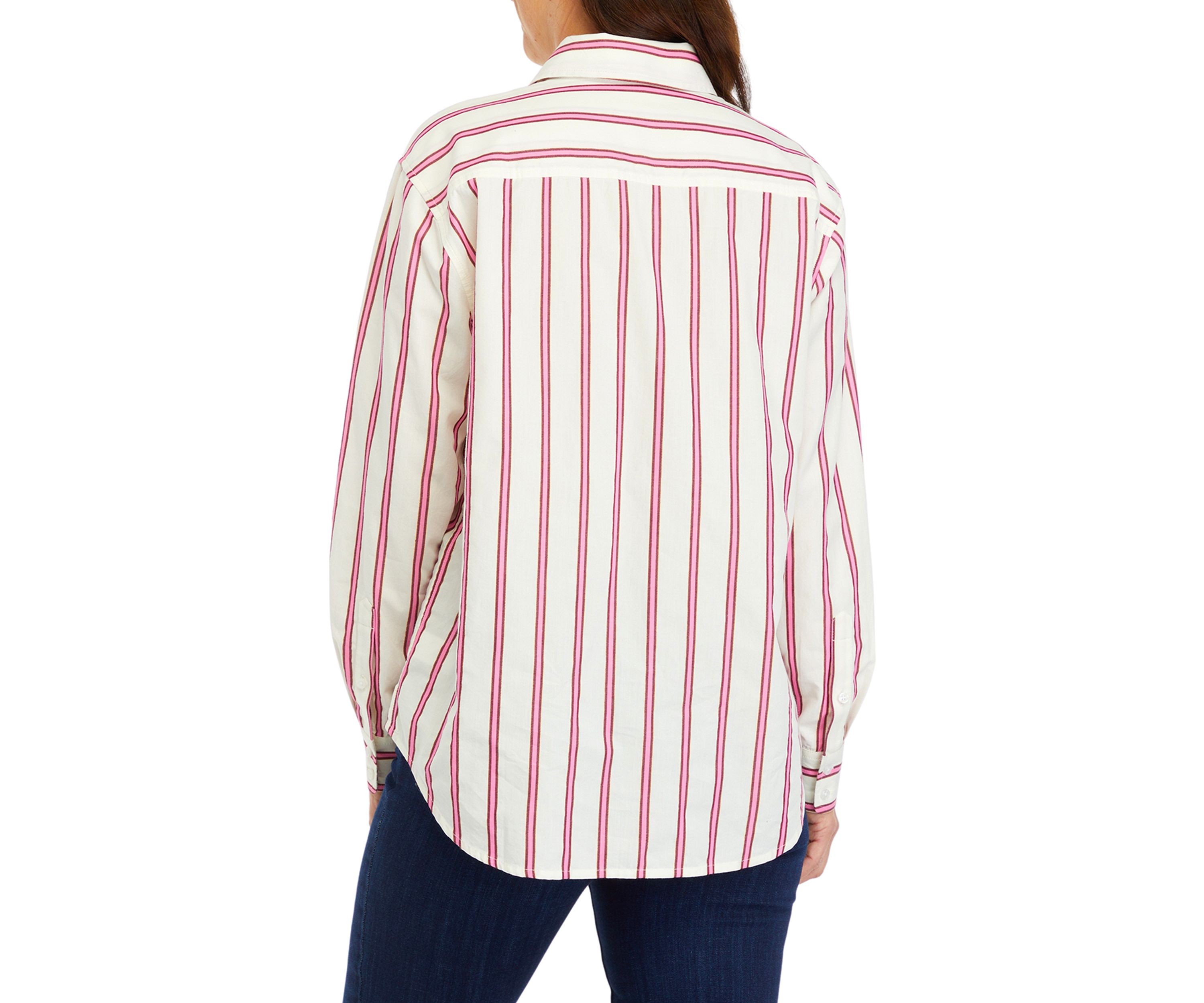 Womens Striped Boyfriend Top