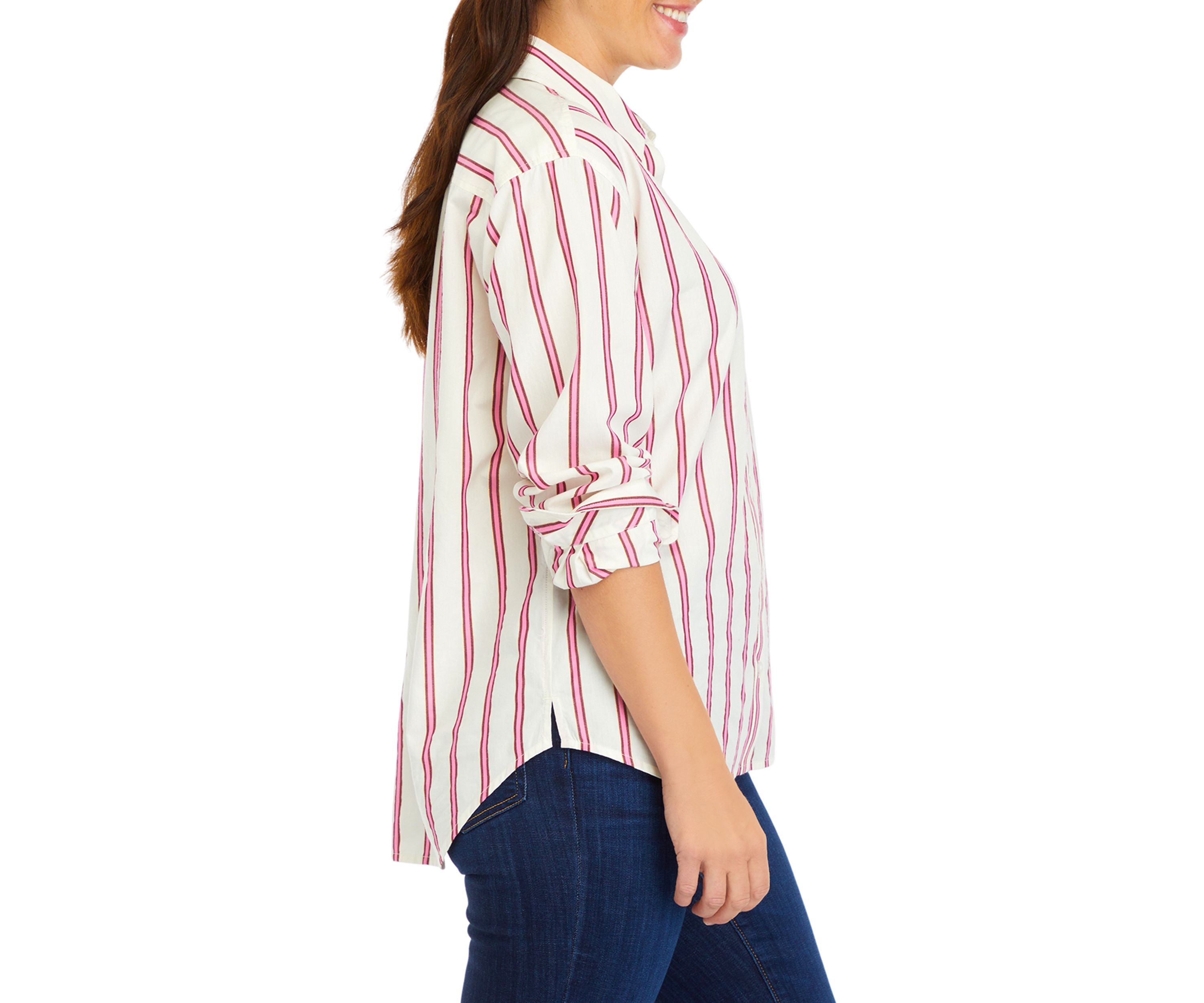 Womens Striped Boyfriend Top