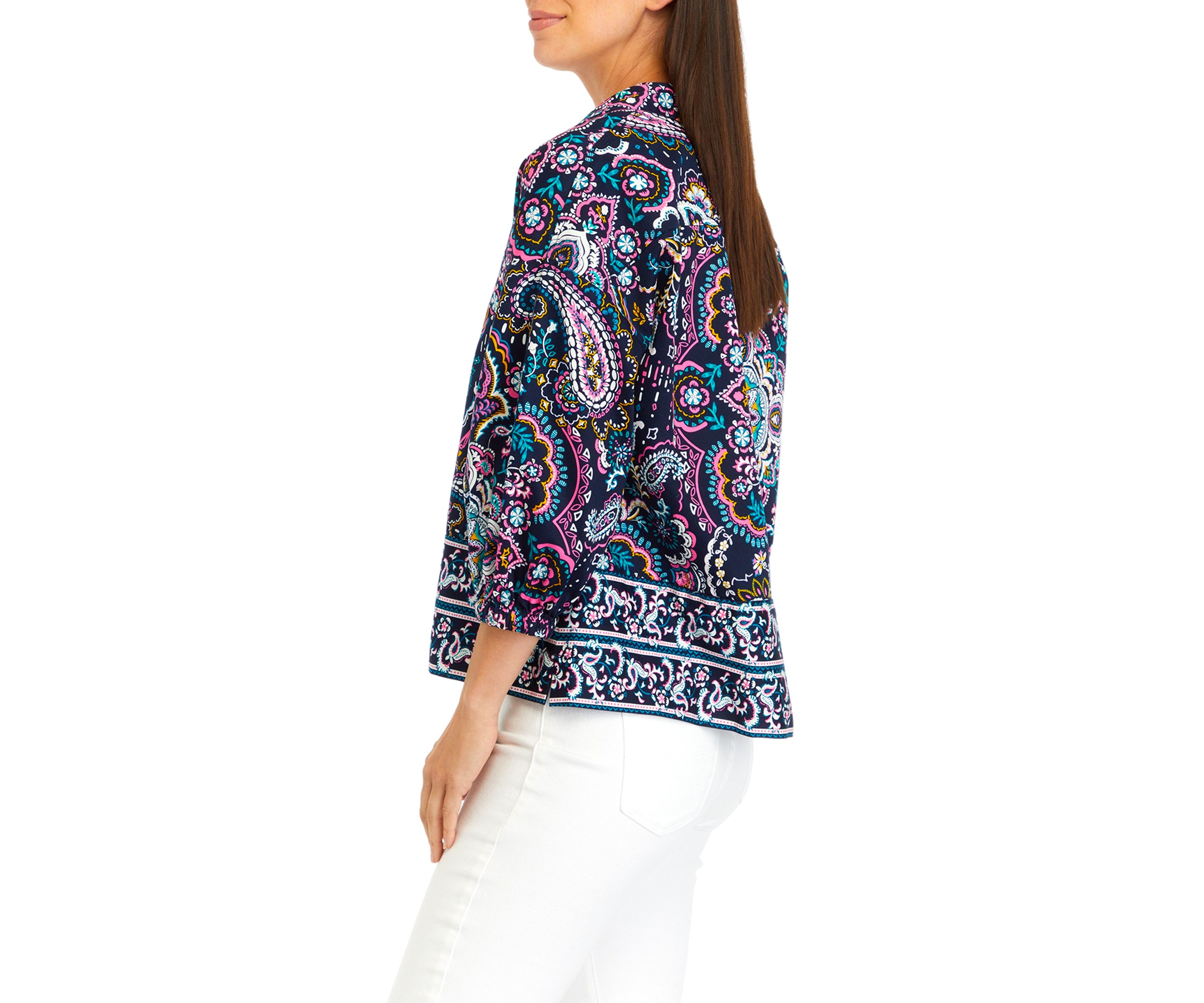 Womens Printed Popover Top 