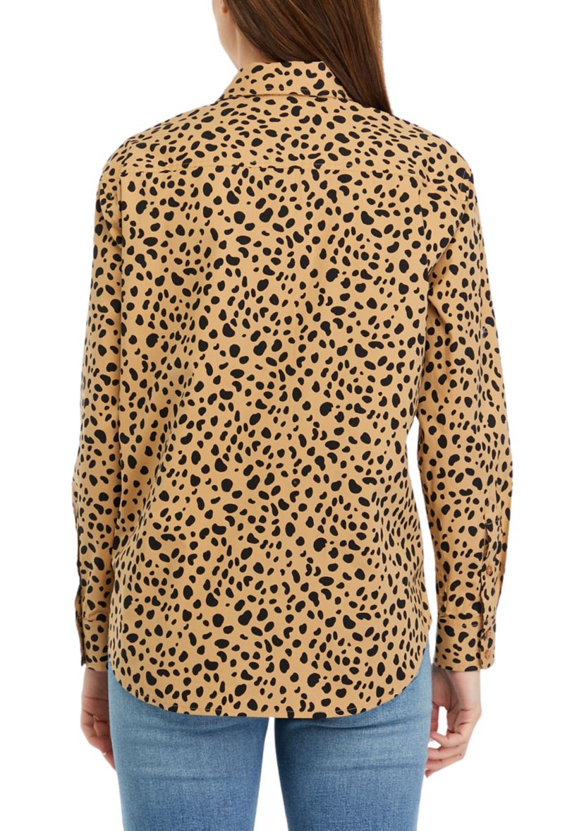 Womens Animal Printed Boyfriend Shirt