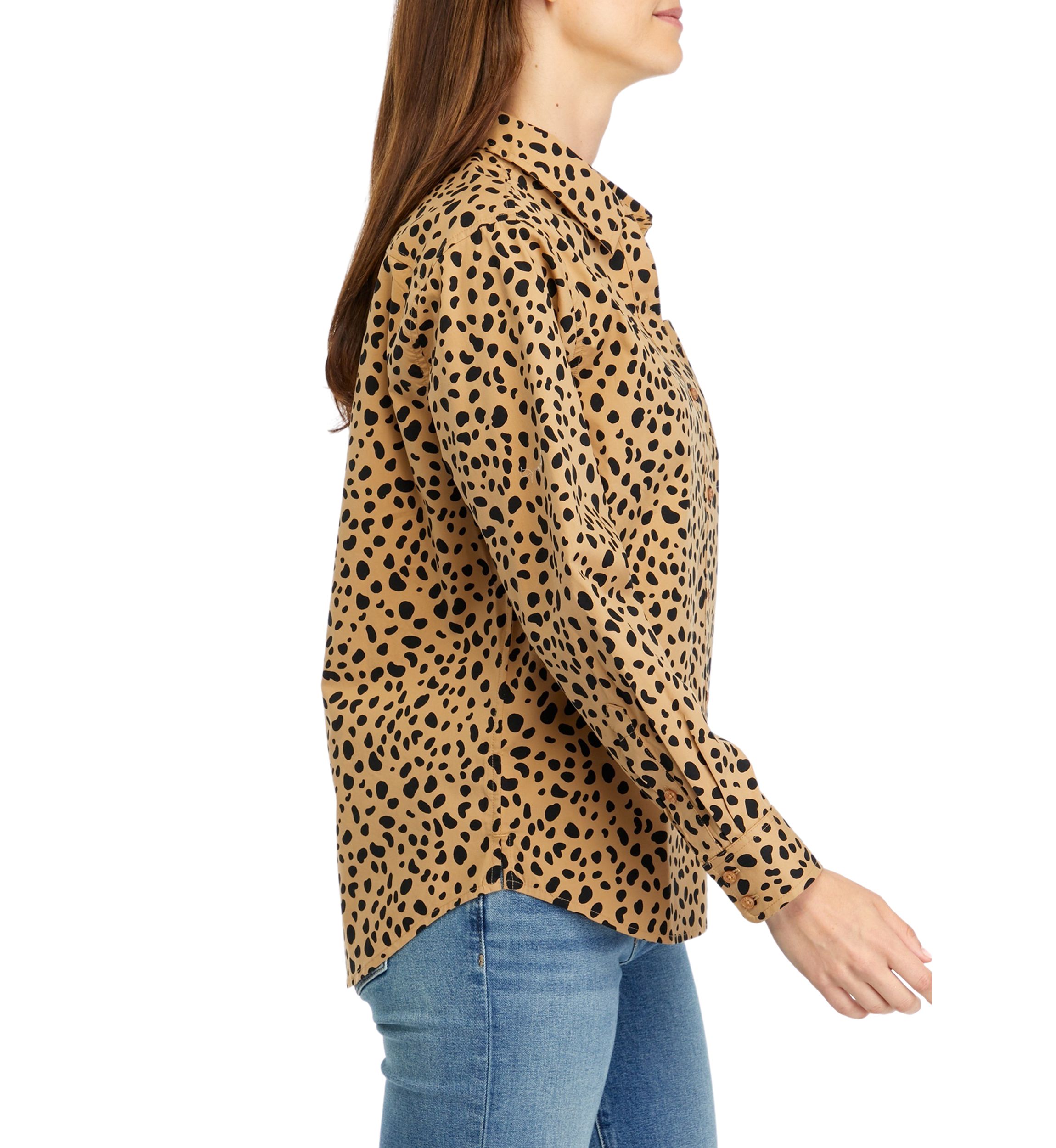 Womens Animal Printed Boyfriend Shirt