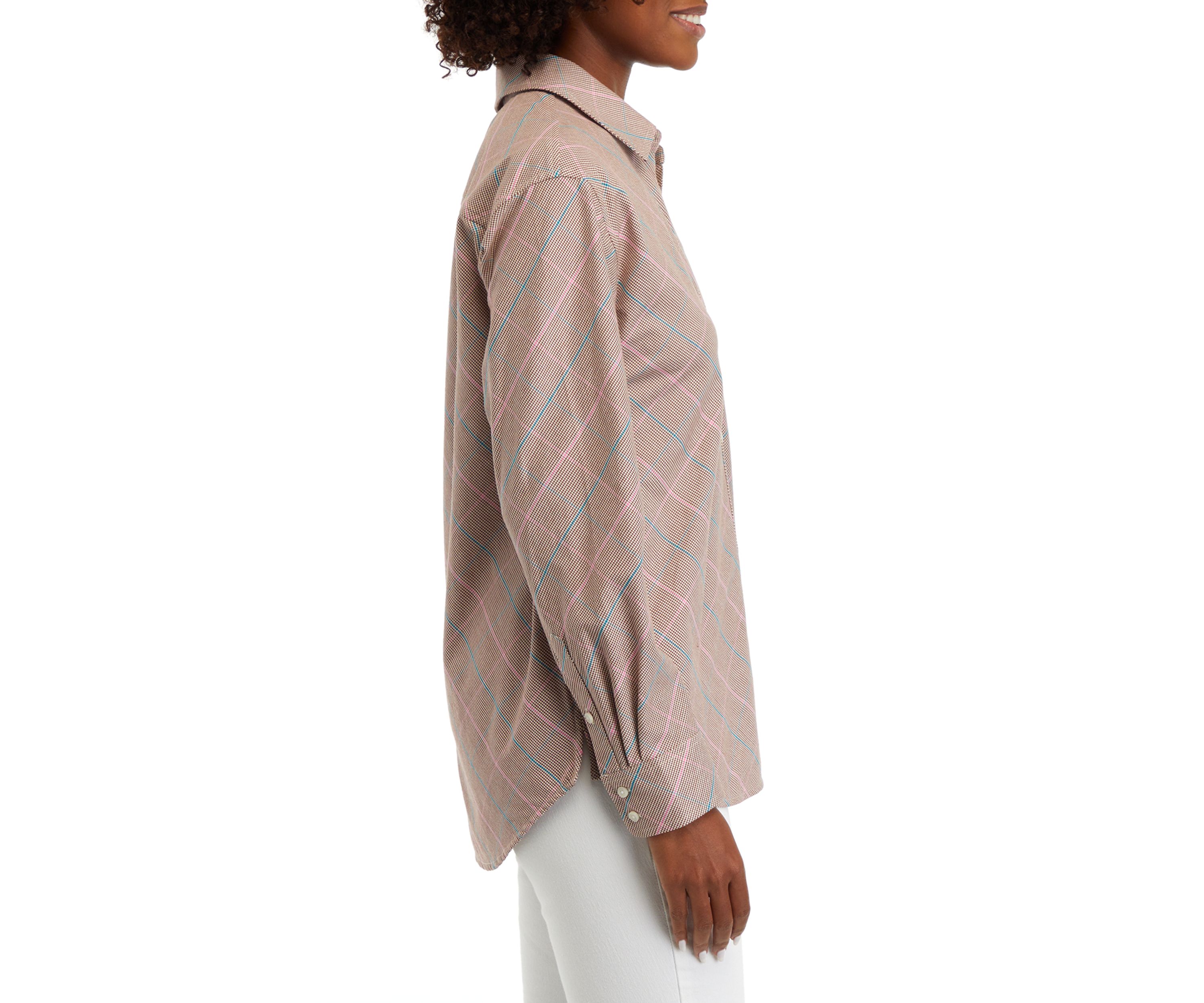 Womens Long Sleeve Oxford Boyfriend Shirt
