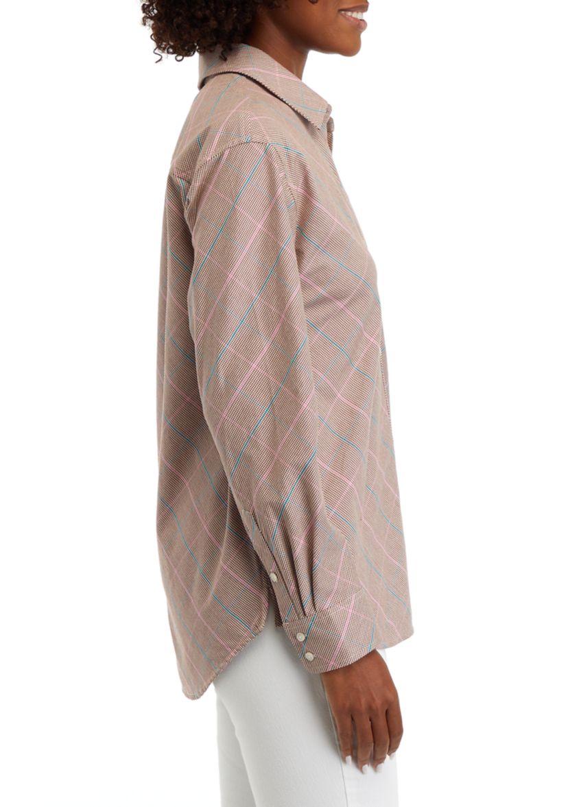 Womens Long Sleeve Oxford Boyfriend Shirt