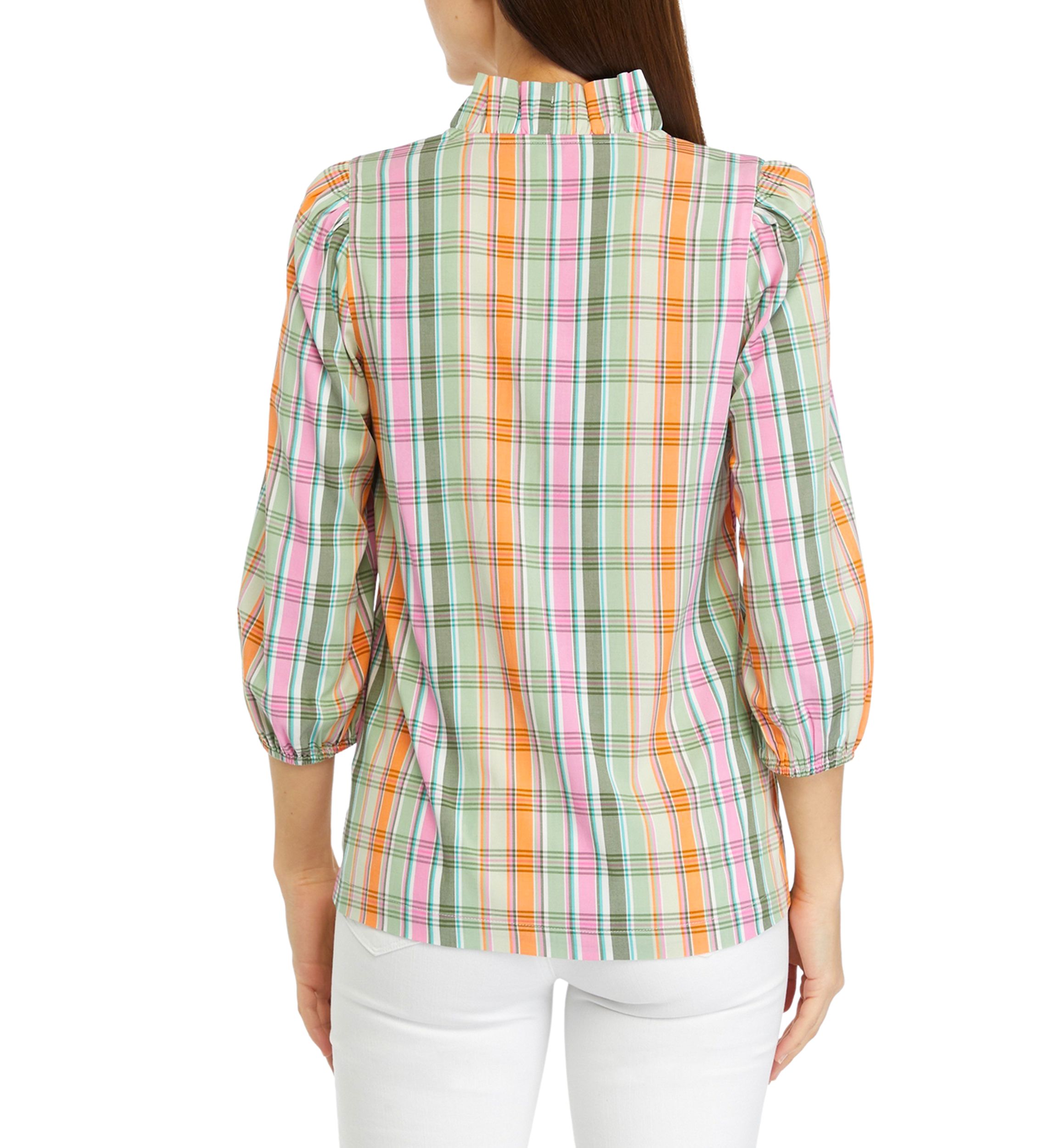 Womens Plaid Printed Top