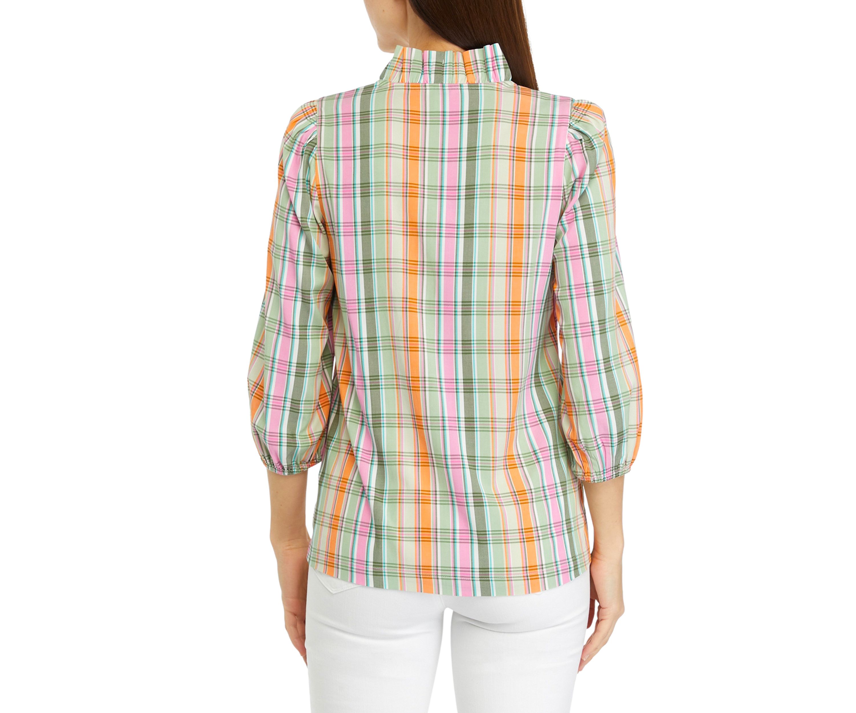 Womens Plaid Printed Top