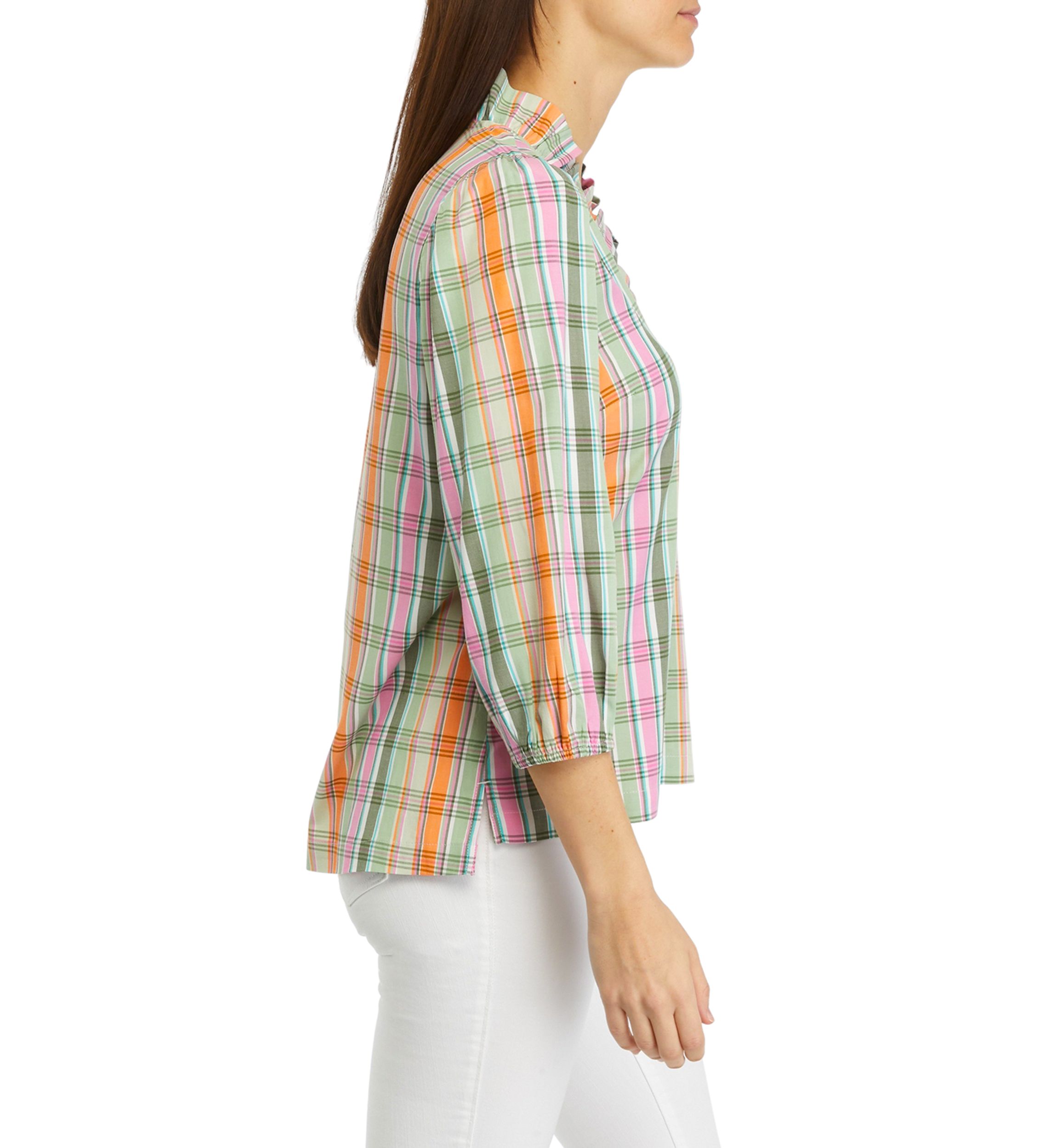 Womens Plaid Printed Top
