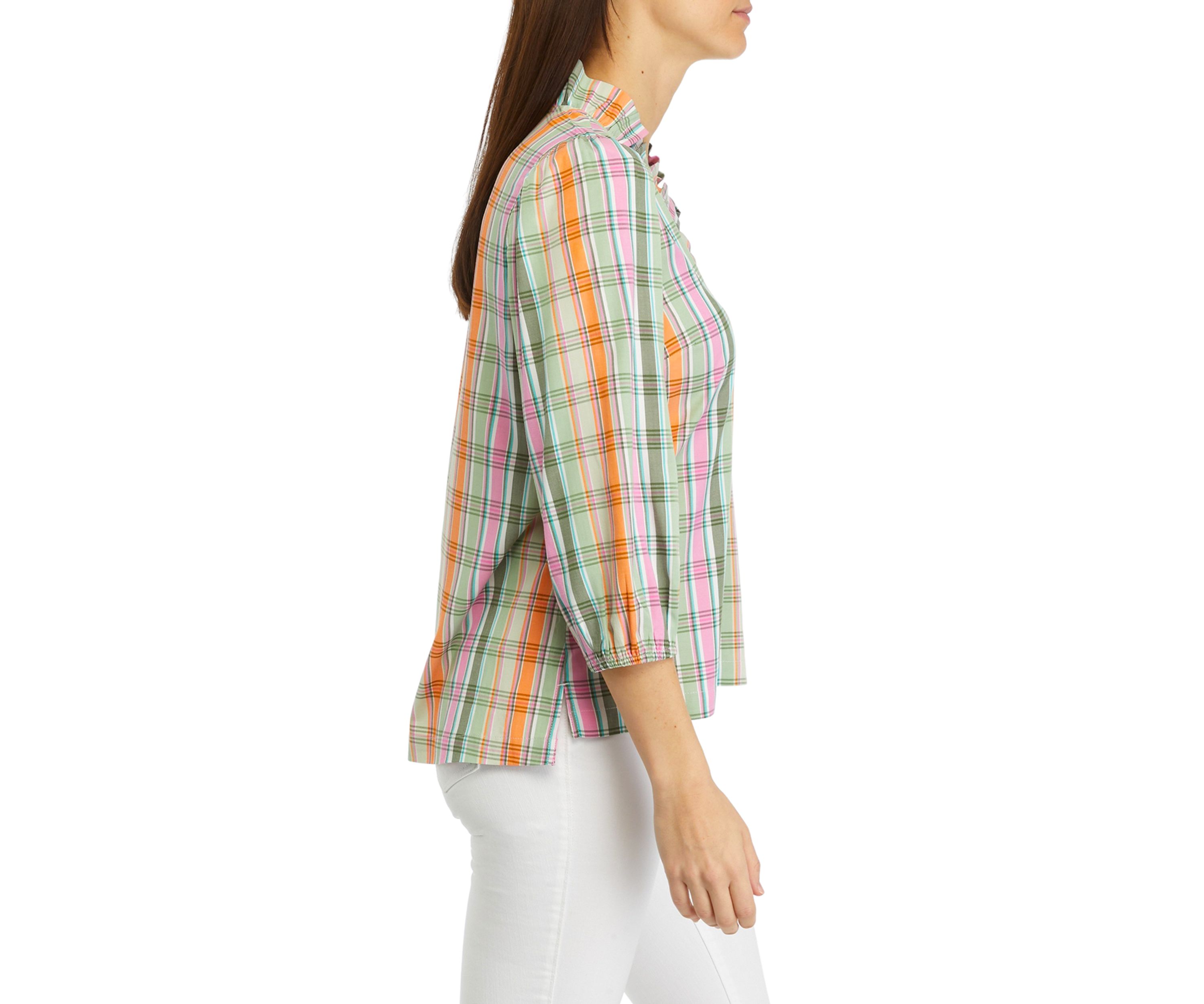 Womens Plaid Printed Top