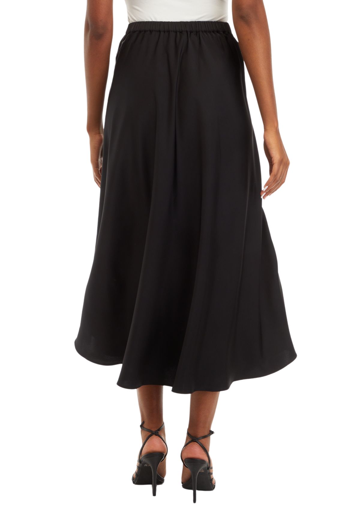 Womens Midi Satin Wrap Skirt