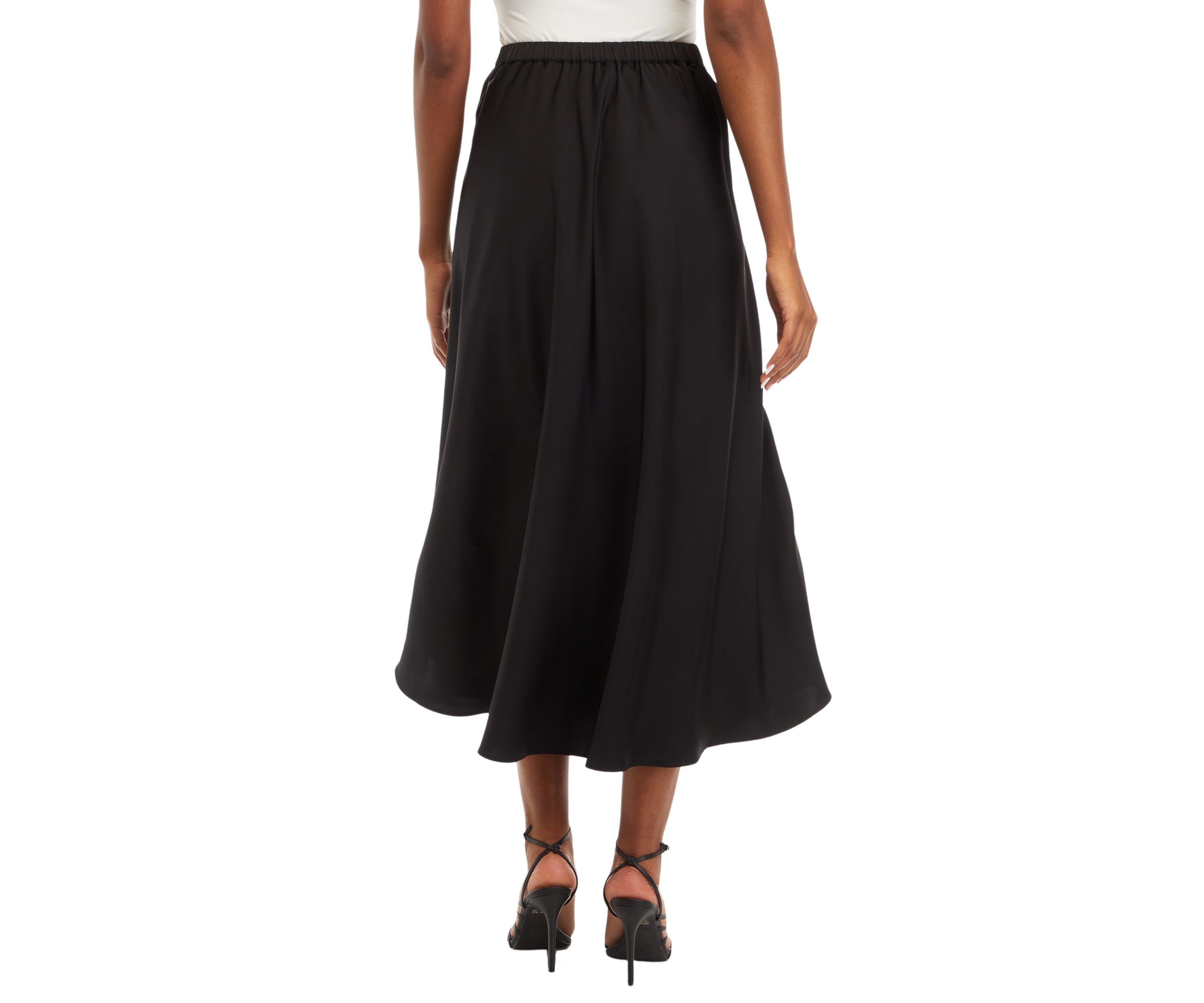 Womens Midi Satin Wrap Skirt