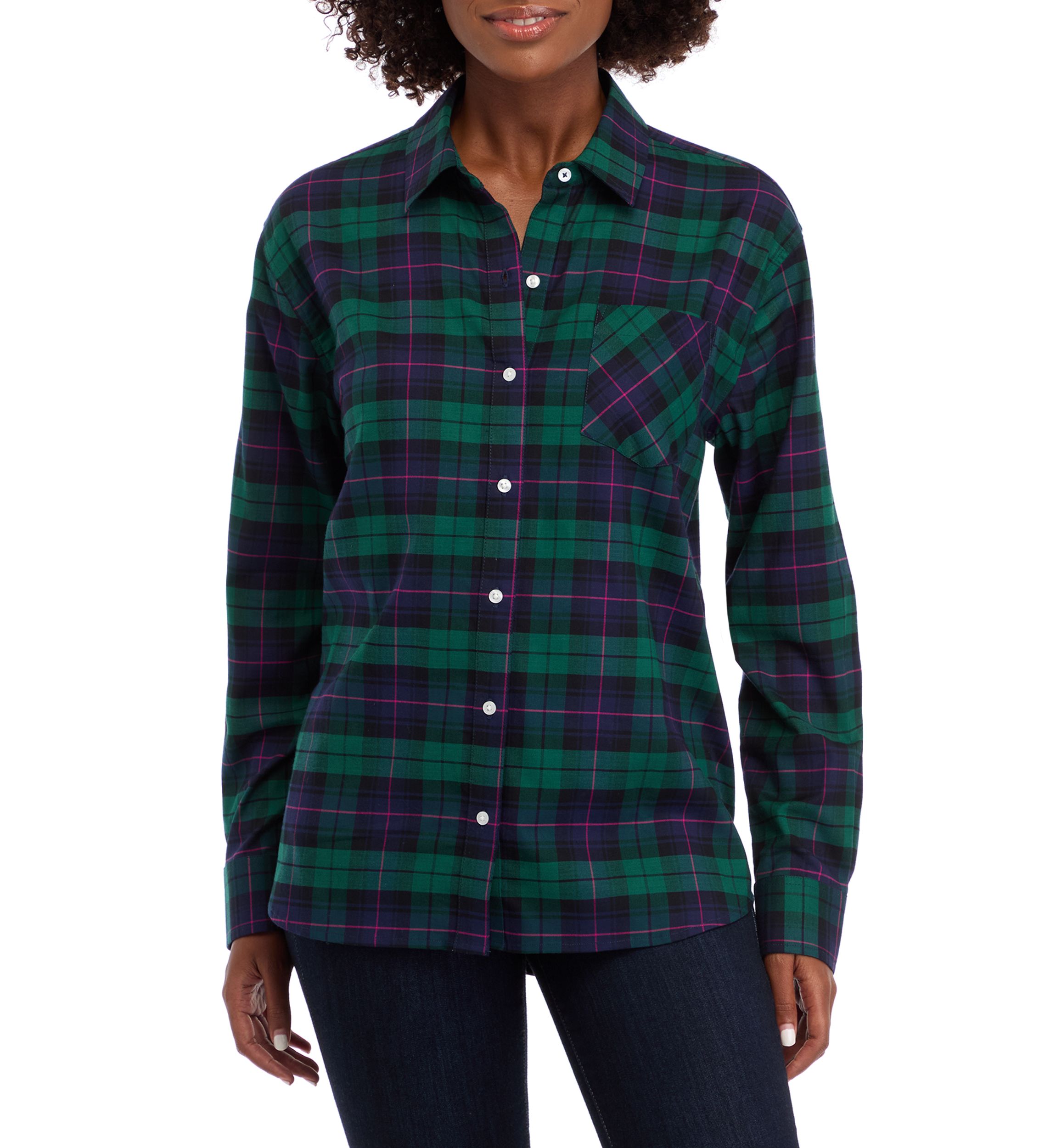 Womens Long Sleeve Flannel Shirt
