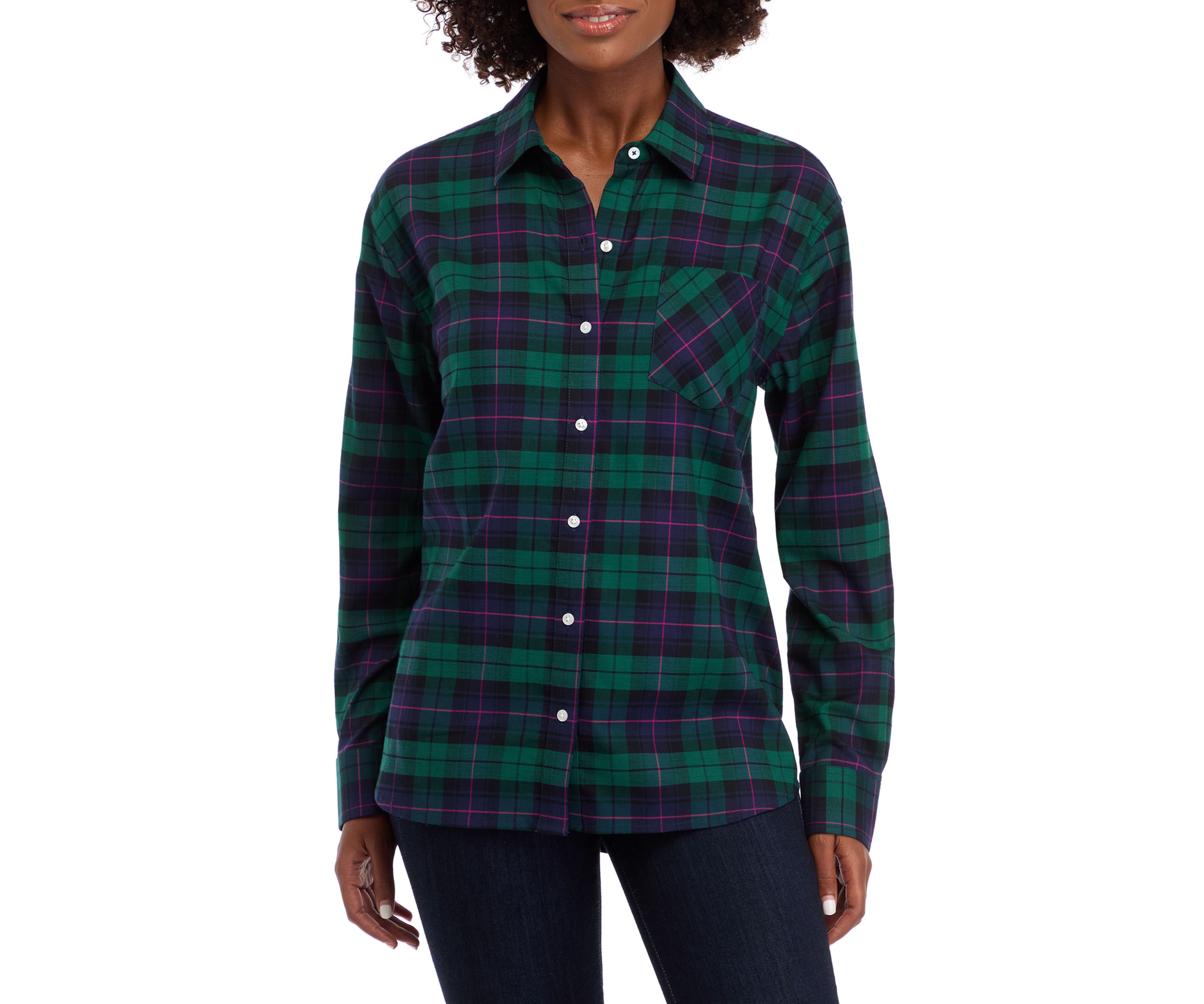Womens Long Sleeve Flannel Shirt