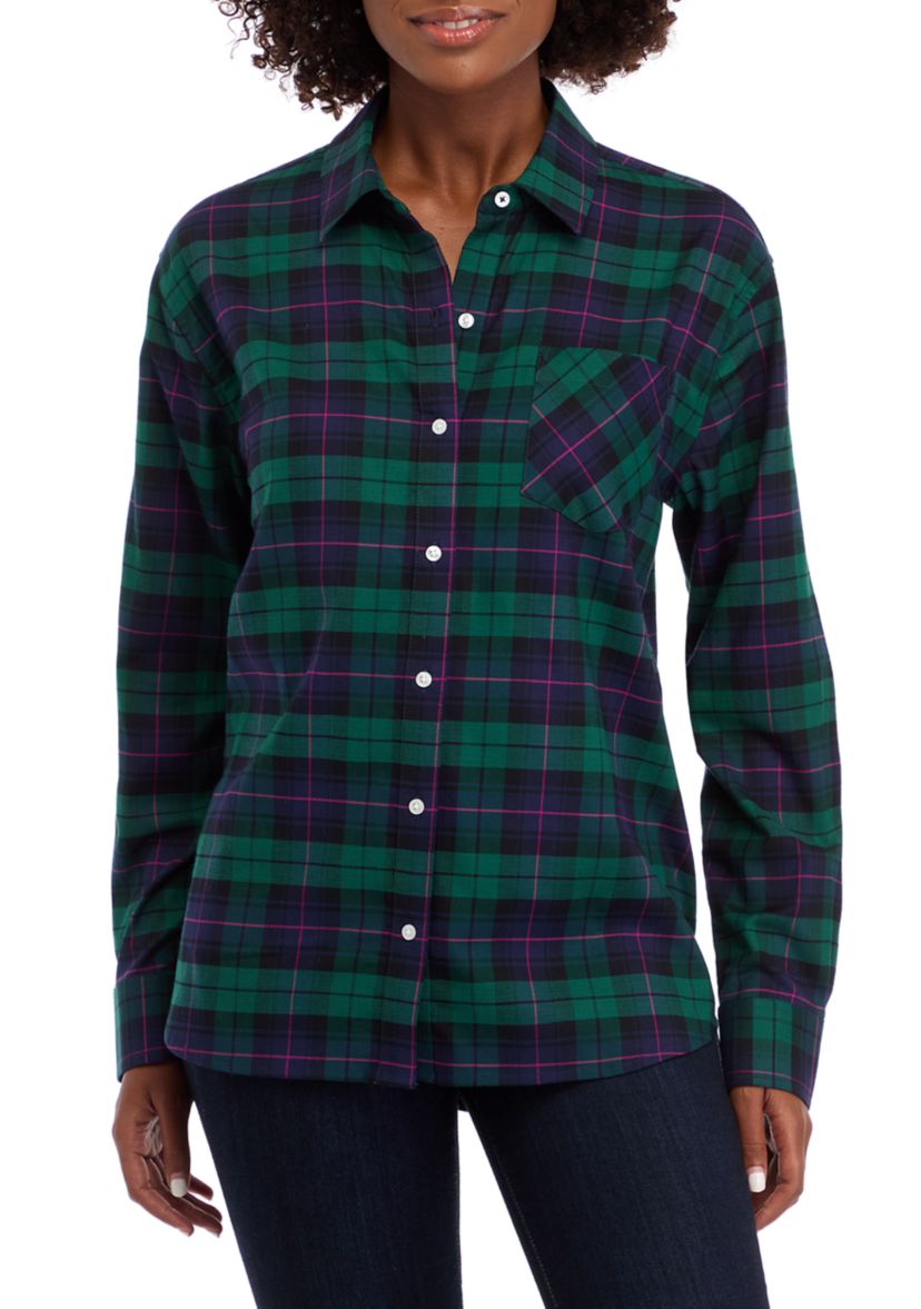 Womens Long Sleeve Flannel Shirt