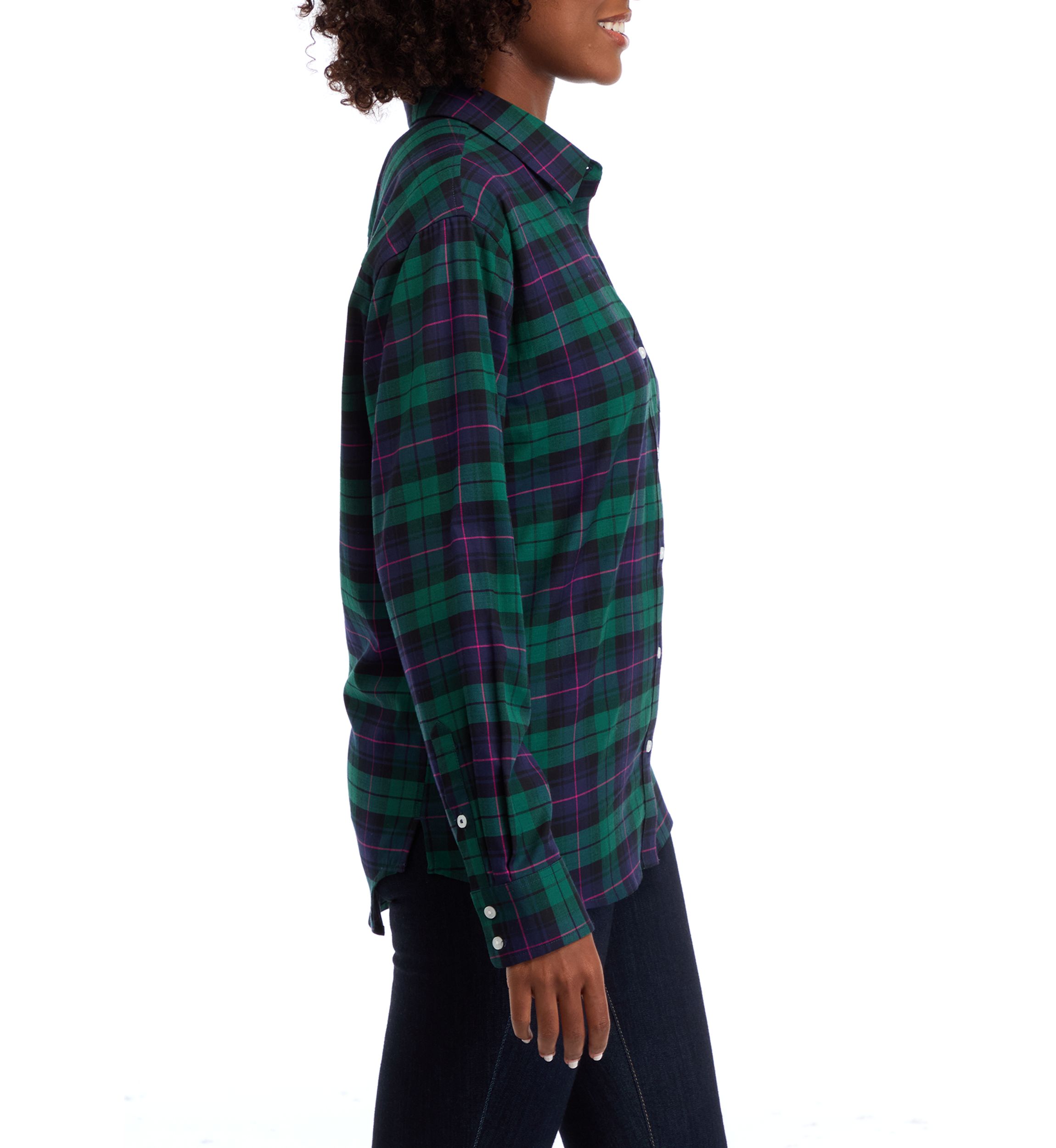 Womens Long Sleeve Flannel Shirt