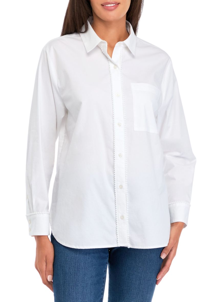 Womens Long Sleeve Button Up Tunic