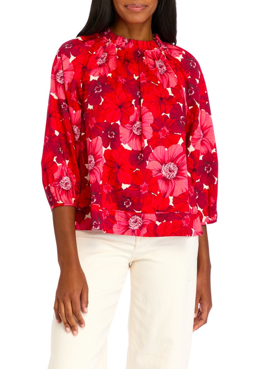 Womens Dolman Sleeve Floral Printed 
