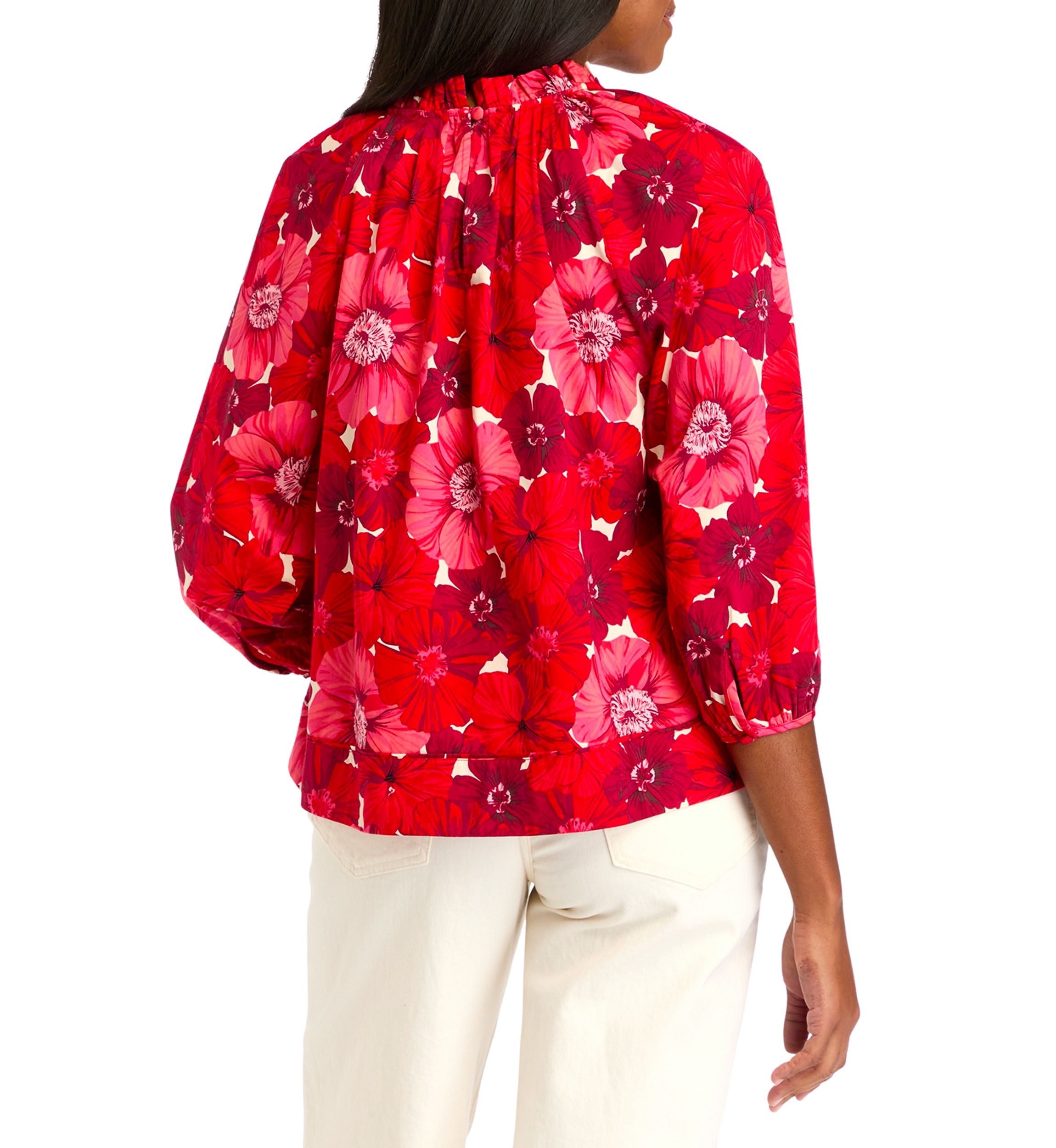 Womens Dolman Sleeve Floral Printed 