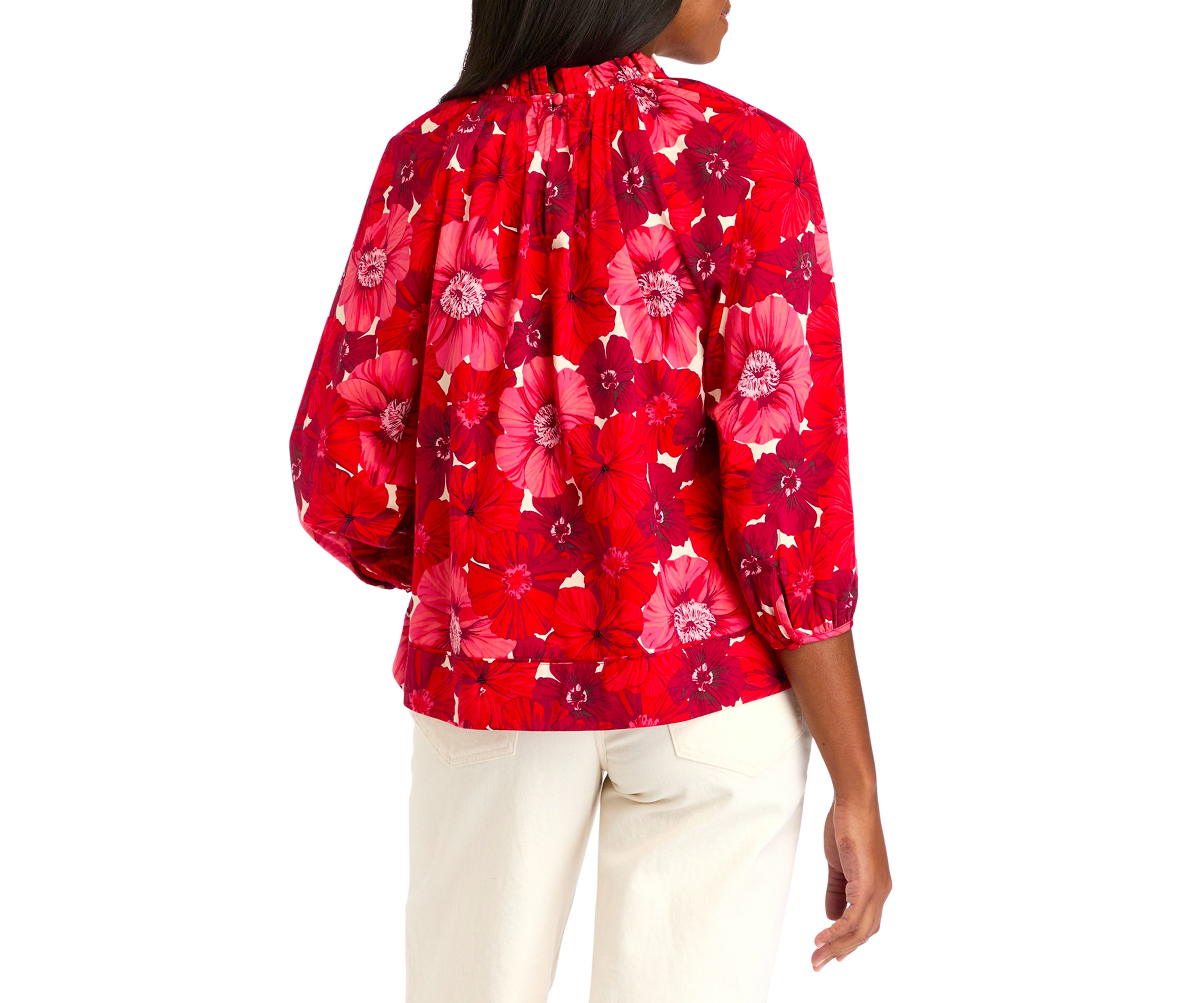 Womens Dolman Sleeve Floral Printed 