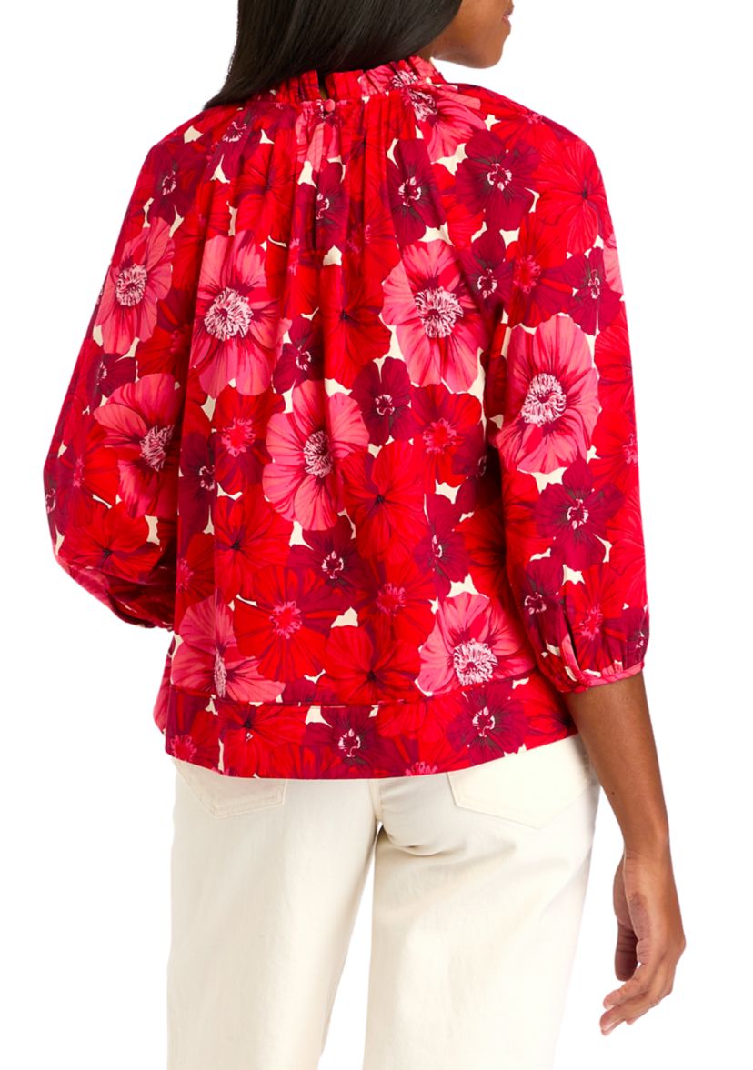 Womens Dolman Sleeve Floral Printed 