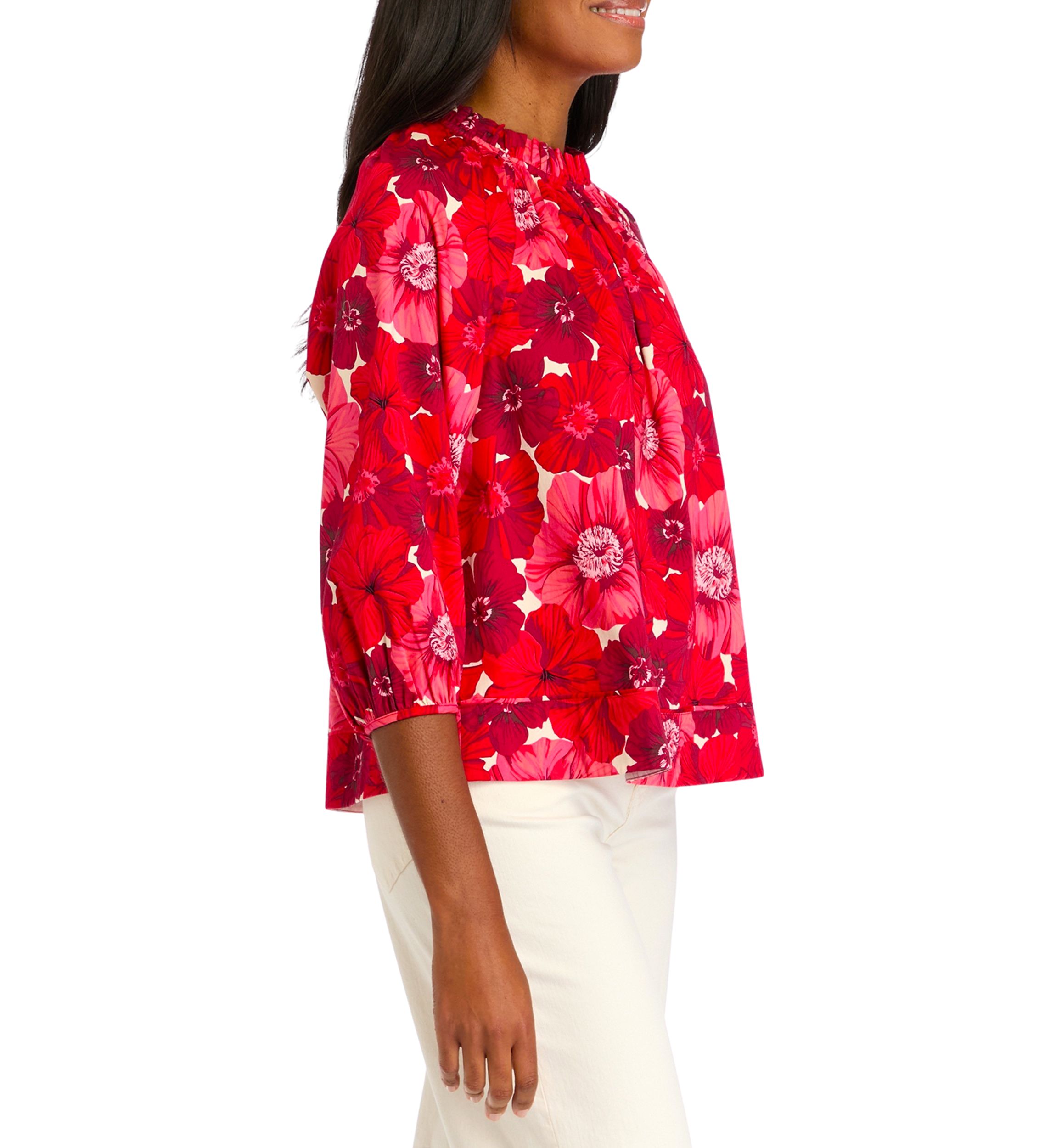 Womens Dolman Sleeve Floral Printed 