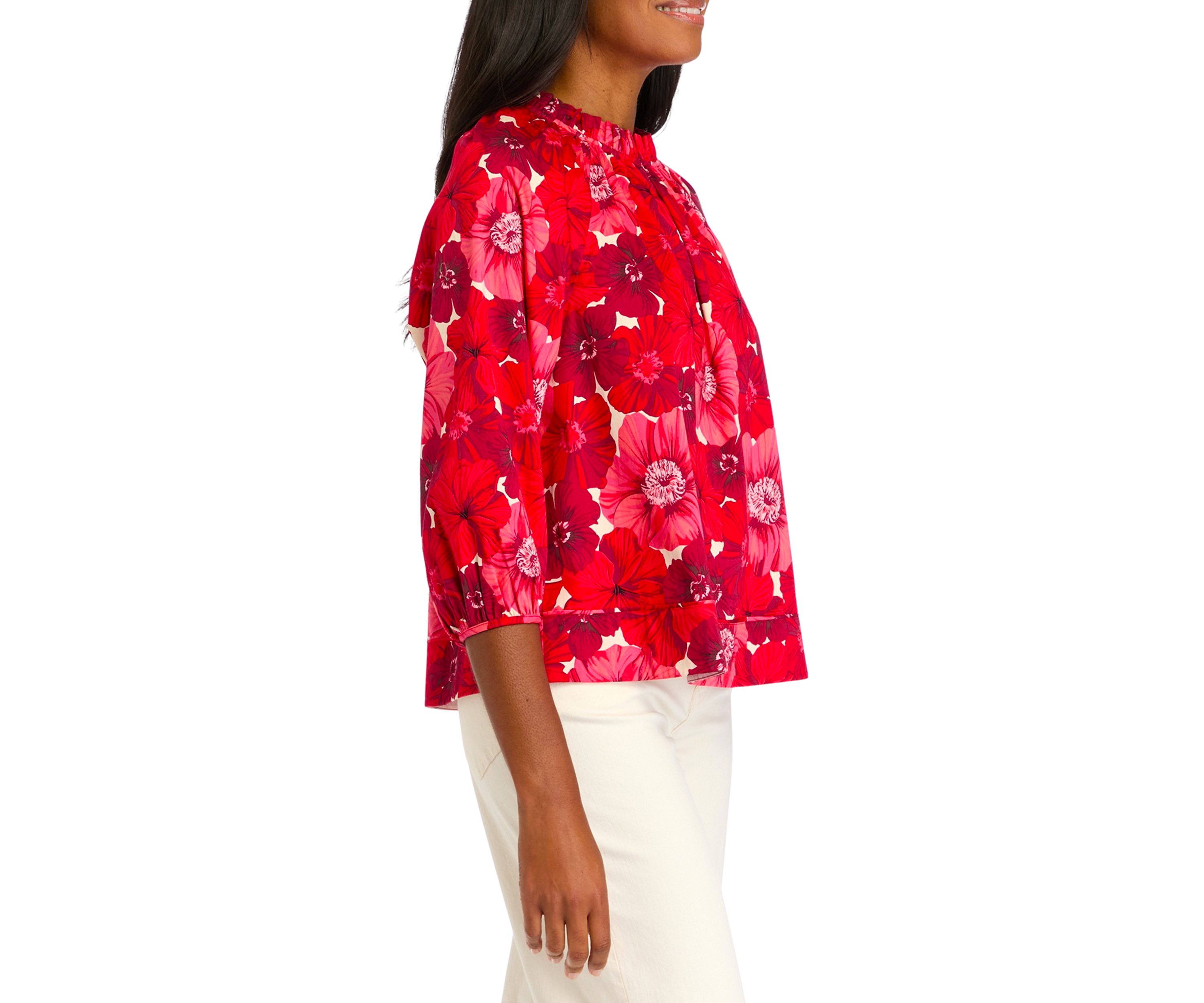 Womens Dolman Sleeve Floral Printed 