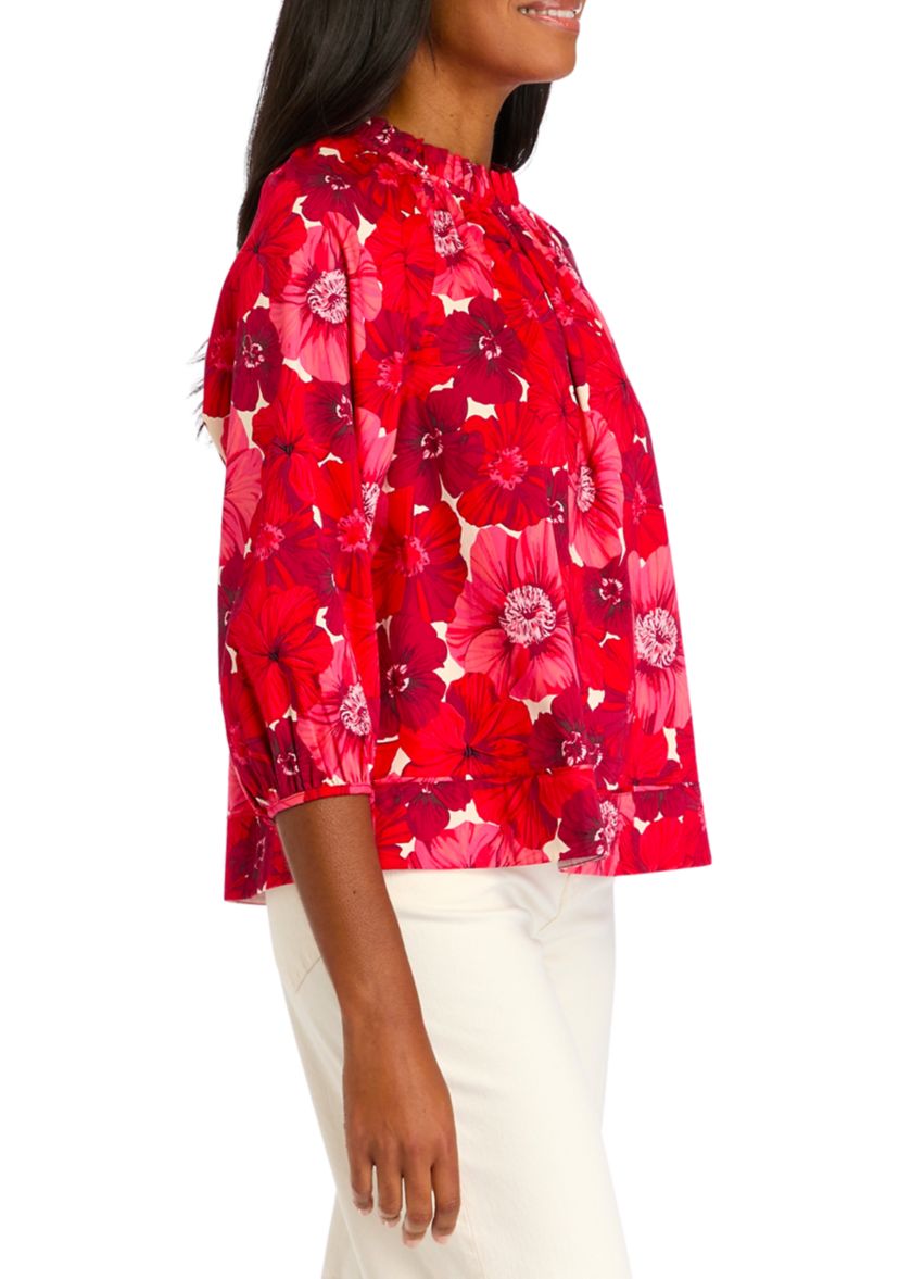 Womens Dolman Sleeve Floral Printed 