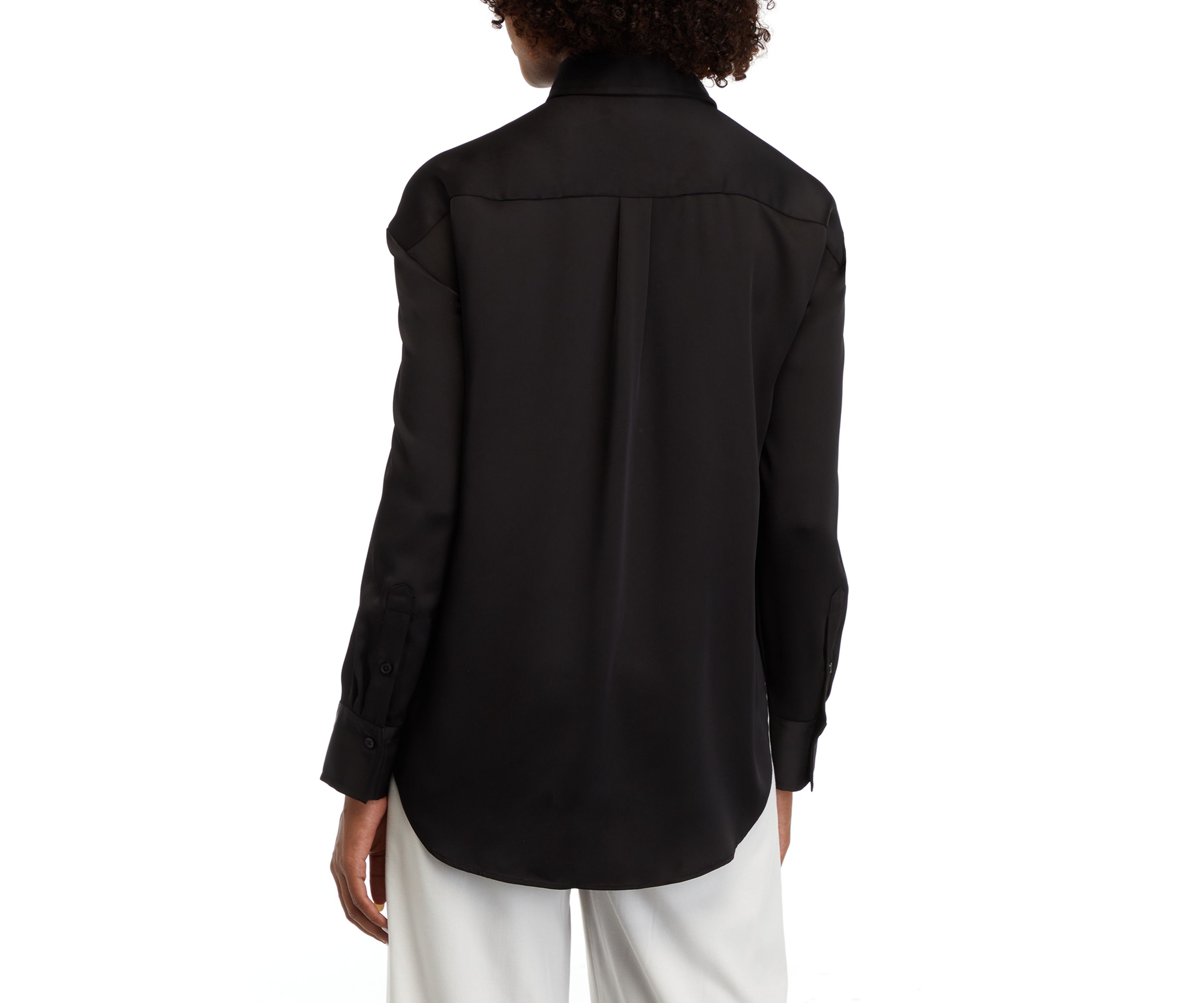 Womens Long Sleeve Button Down Tunic Shirt 