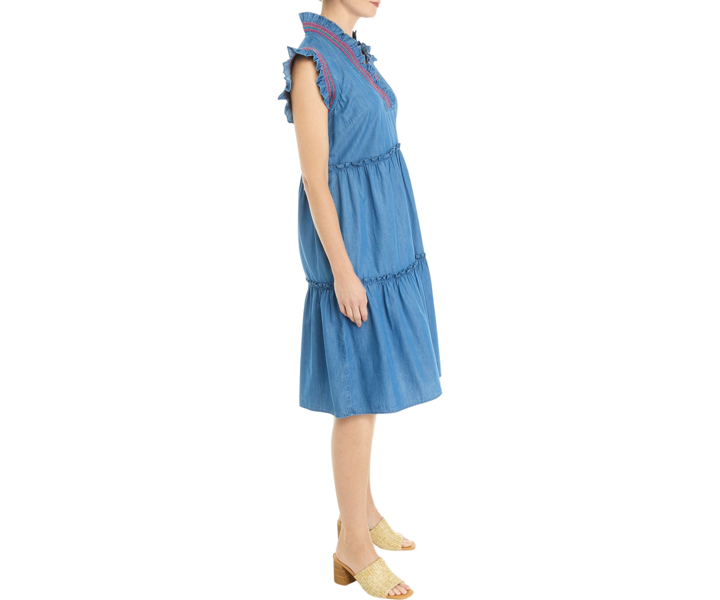 Womens Smocked Ruffle Dress
