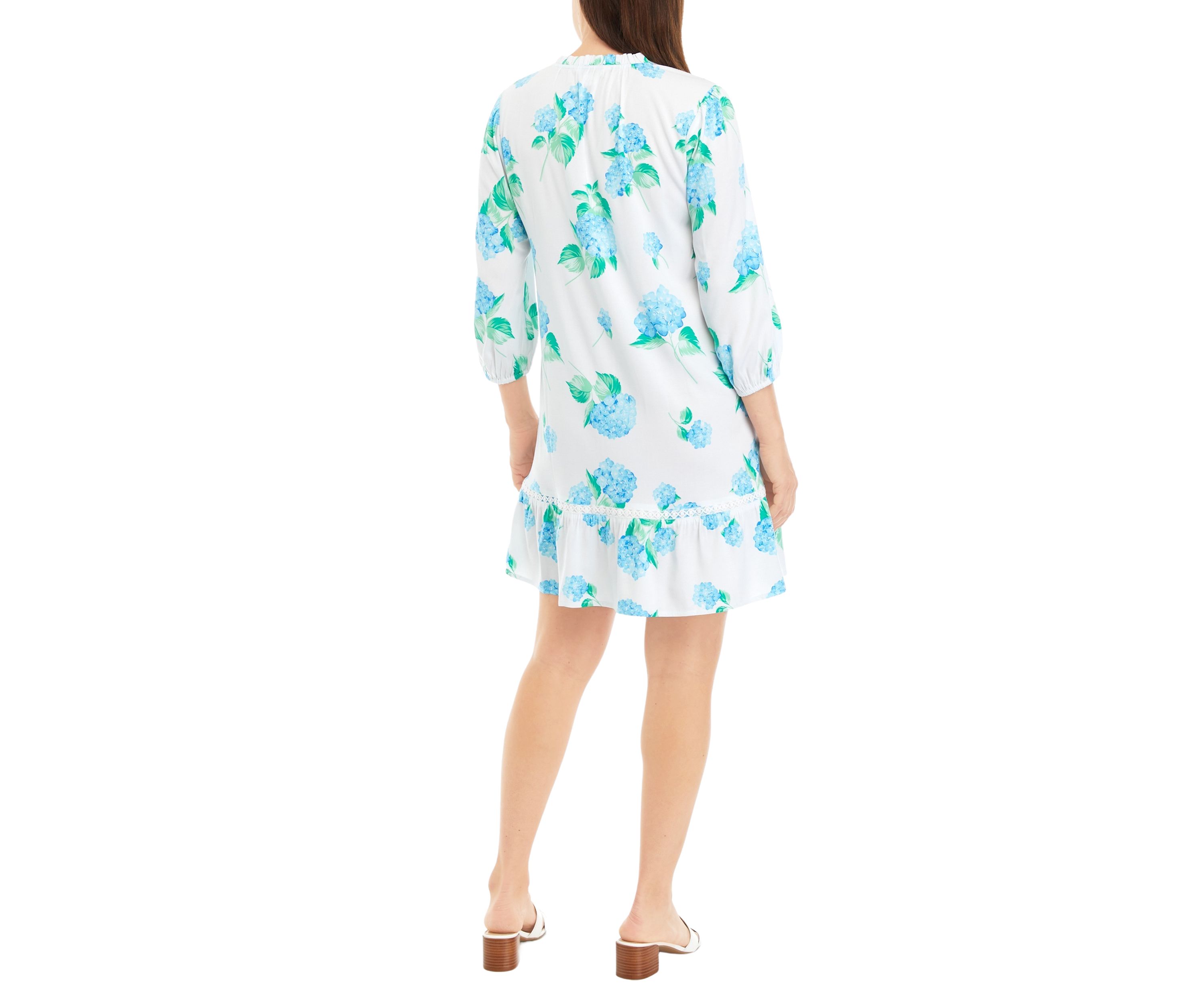Womens Printed Ruffle Dress