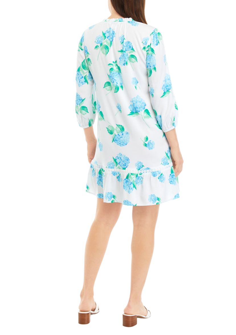 Womens Printed Ruffle Dress