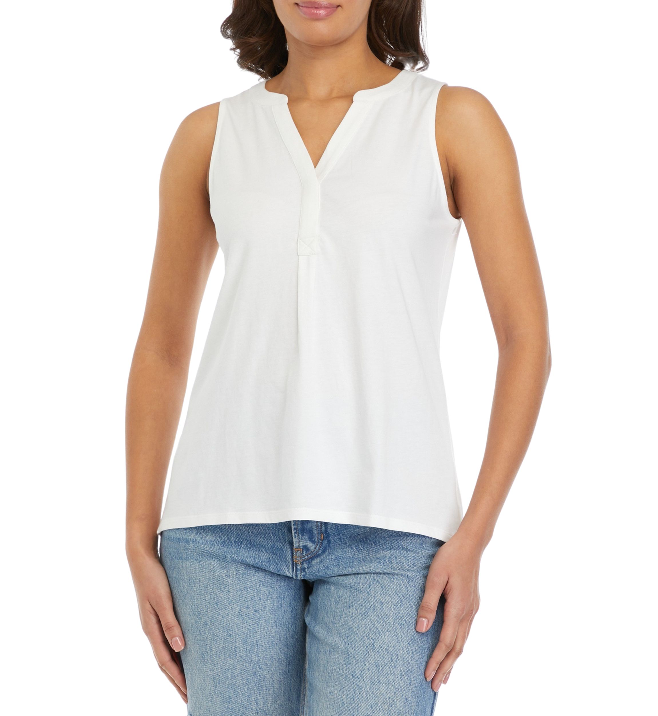 Womens Sleeveless Peasant Top