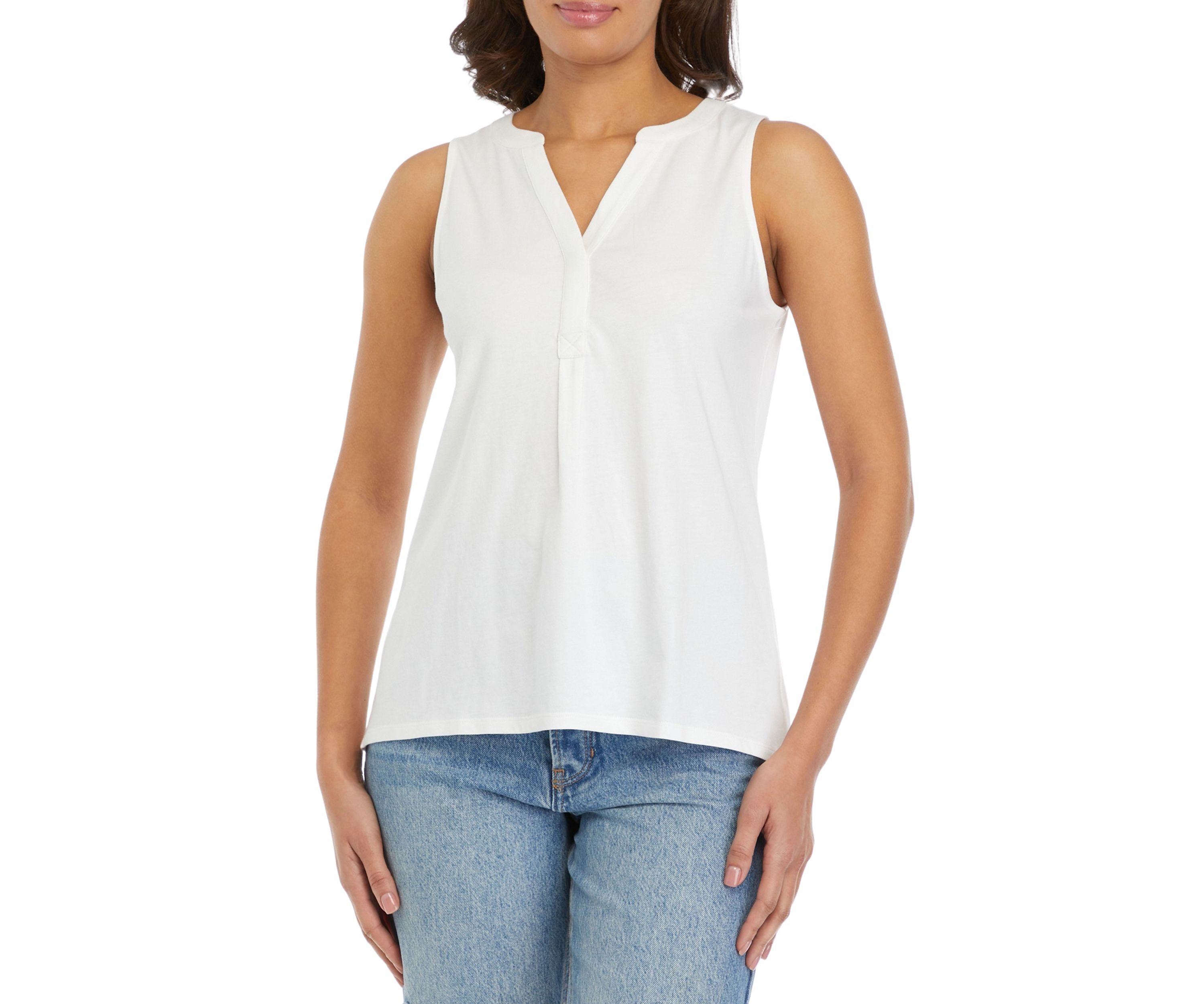 Womens Sleeveless Peasant Top
