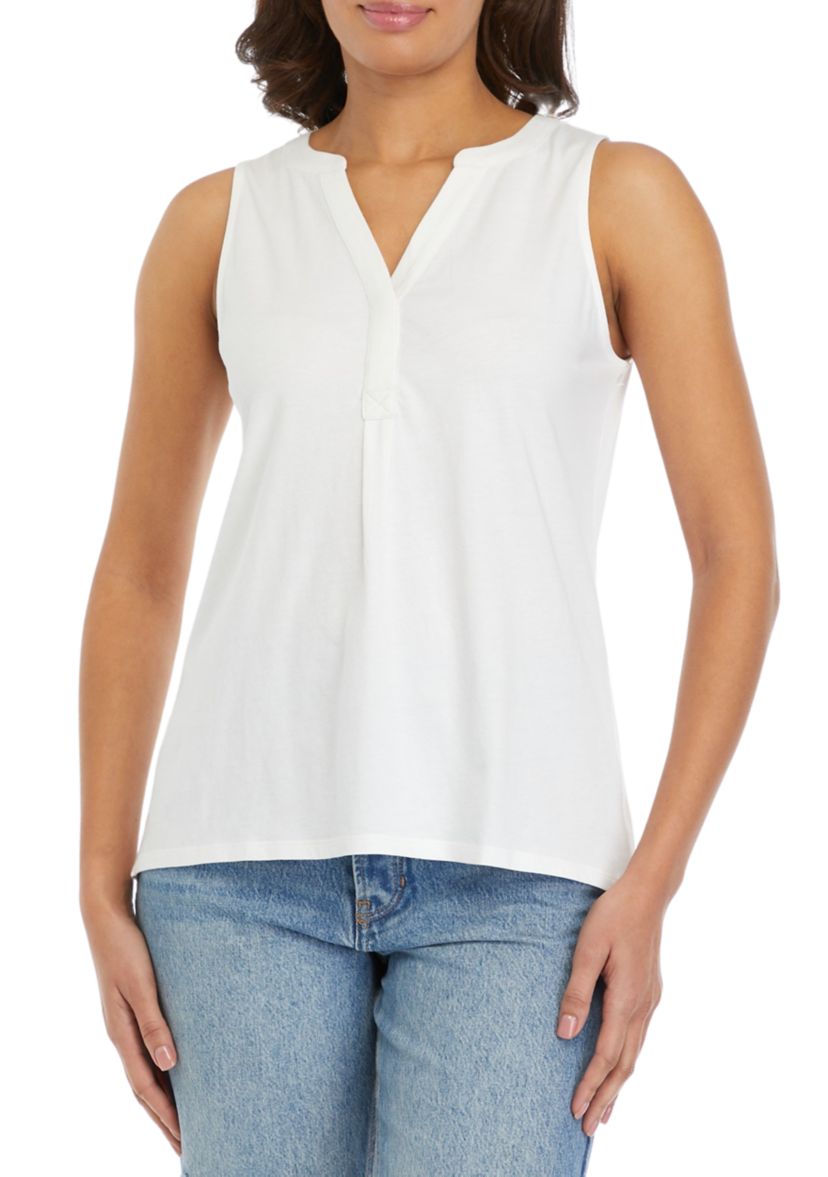 Womens Sleeveless Peasant Top