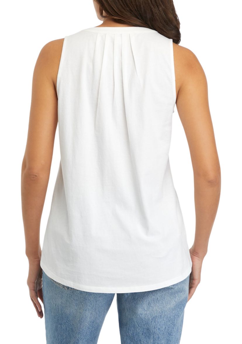 Womens Sleeveless Peasant Top